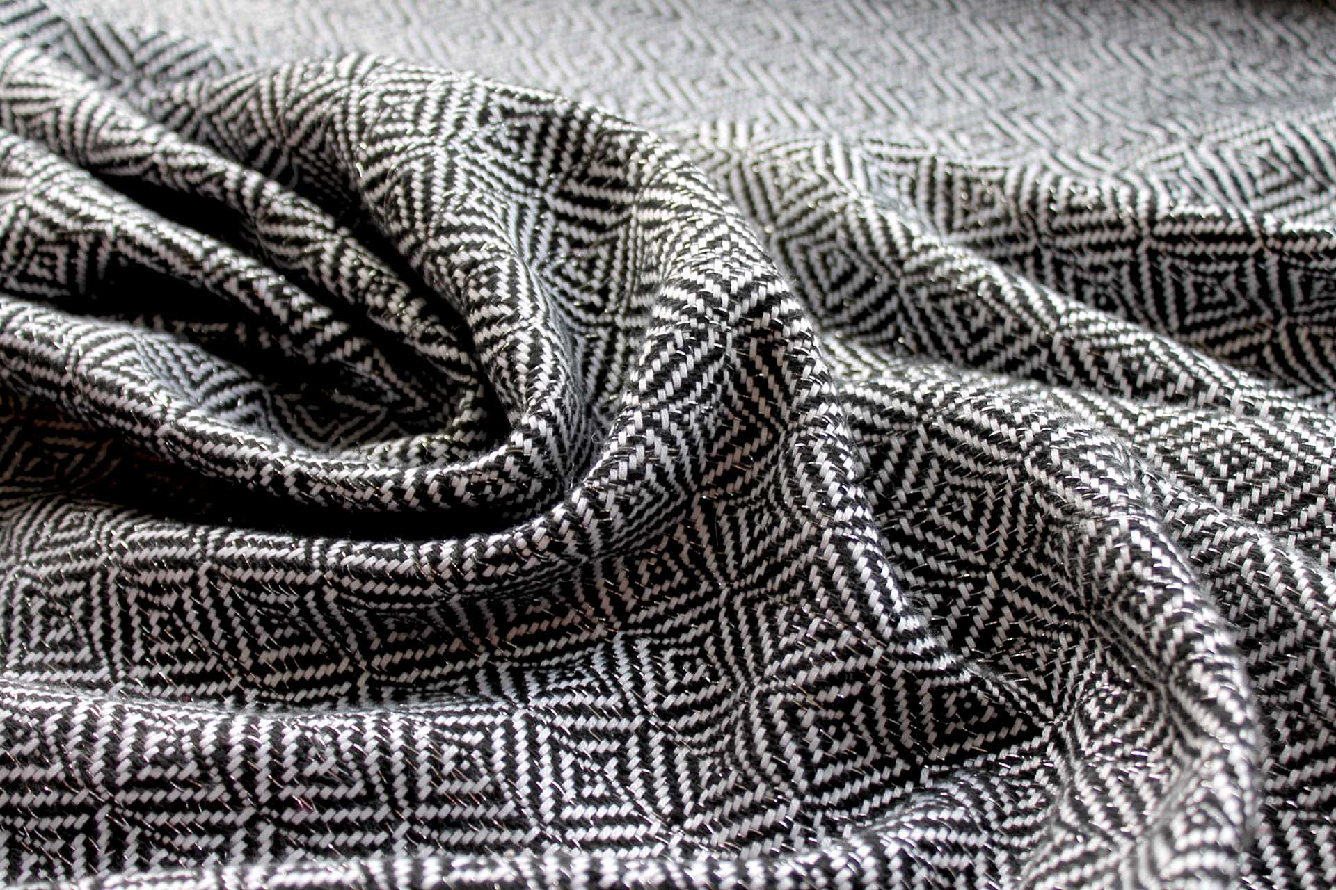 Sparkly Check Silk Lurex Matka - Black/White fabric, image 5 of 7