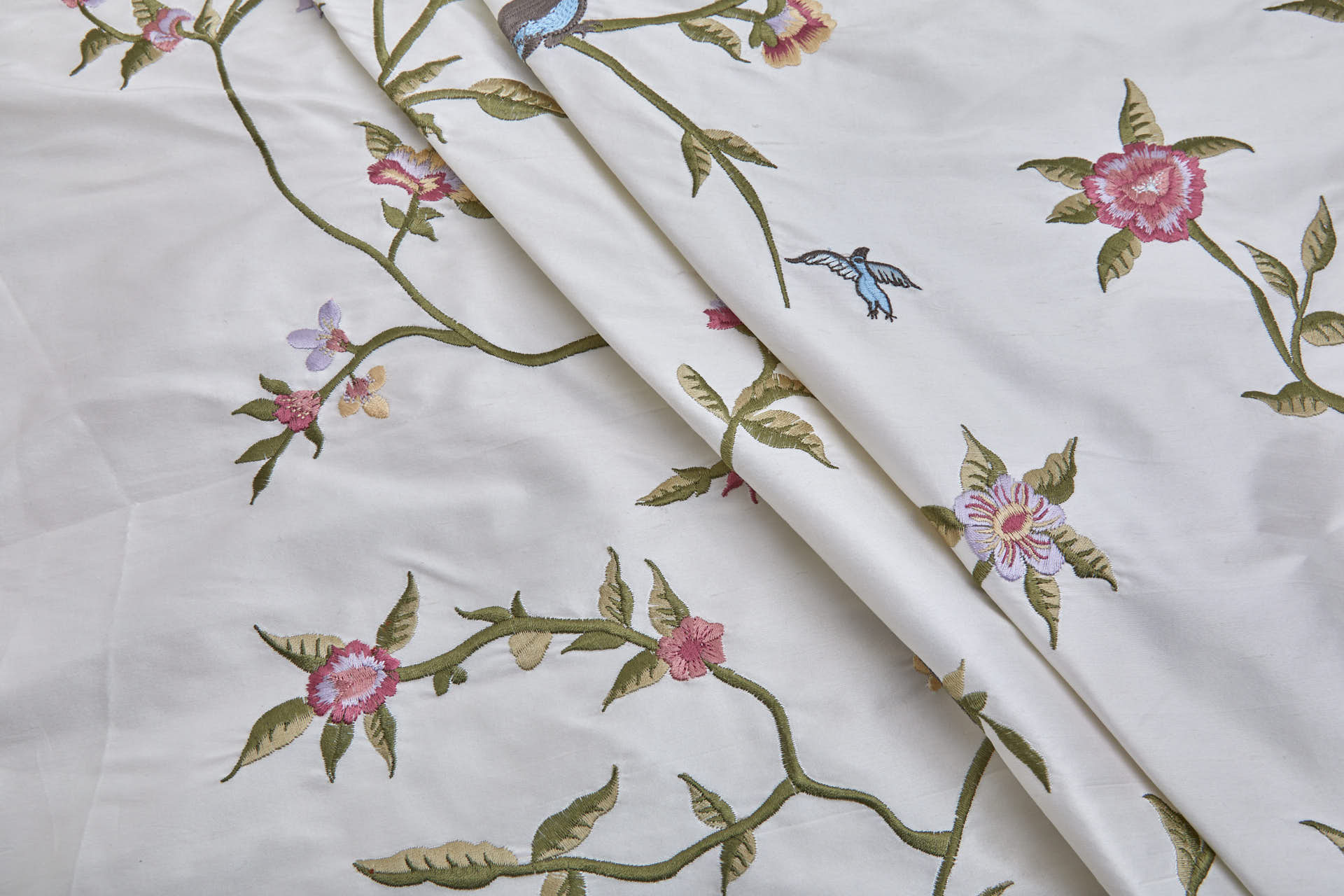 Bird Embroidery - Ivory fabric, image 4 of 11