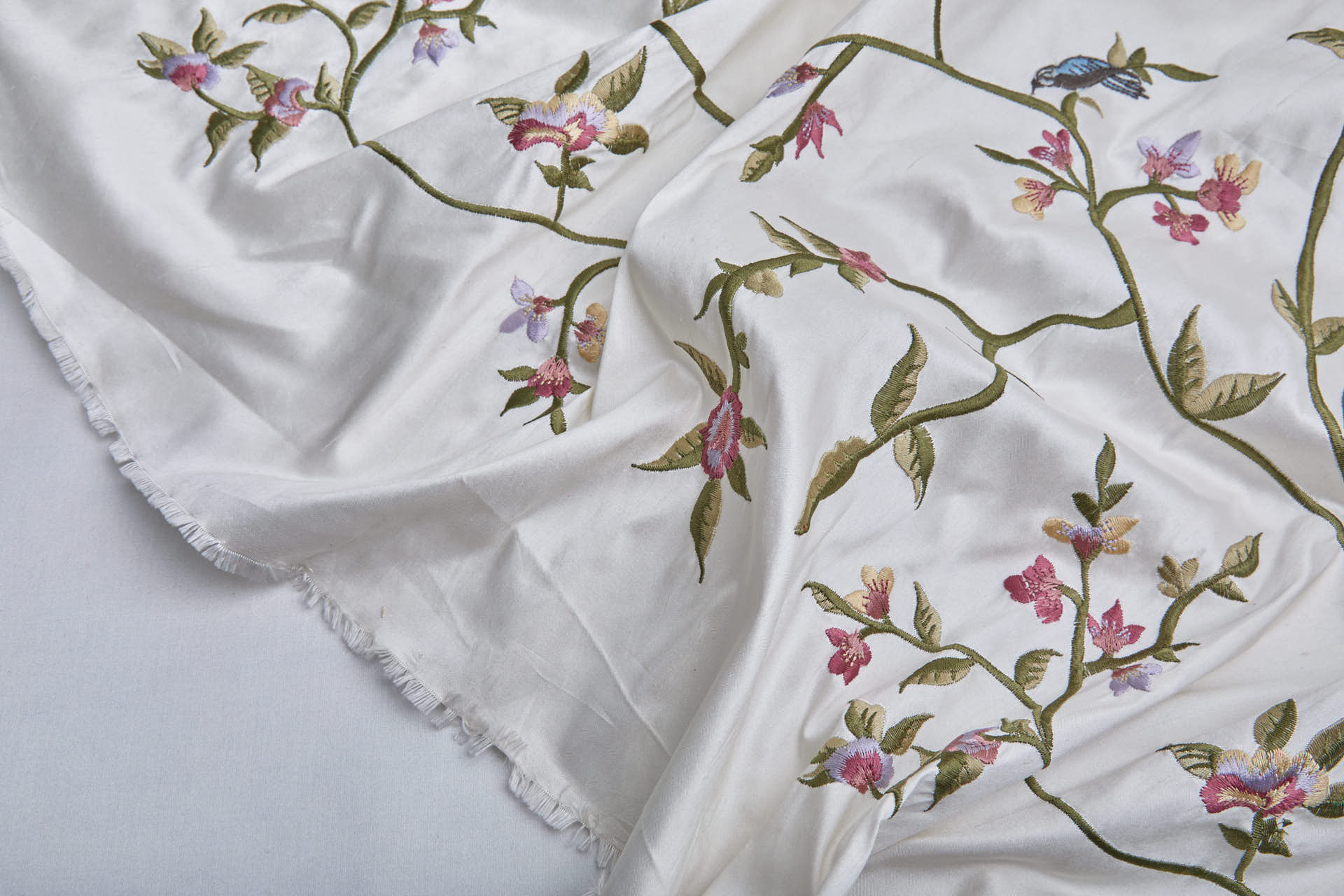 Bird Embroidery - Ivory fabric, image 5 of 11