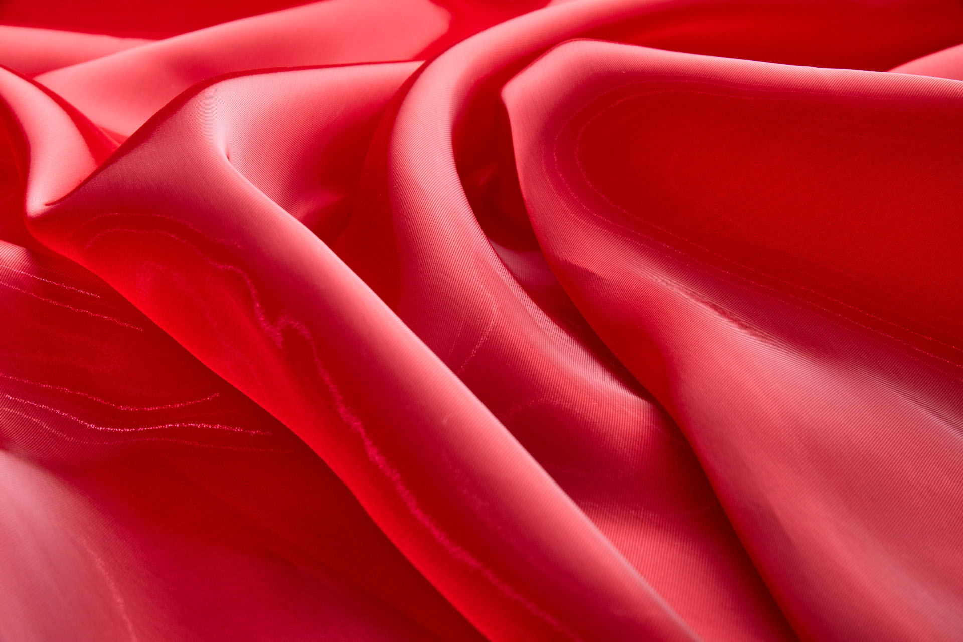 Heavy Weight Liquid Satin Organza - Red fabric, image 4 of 8