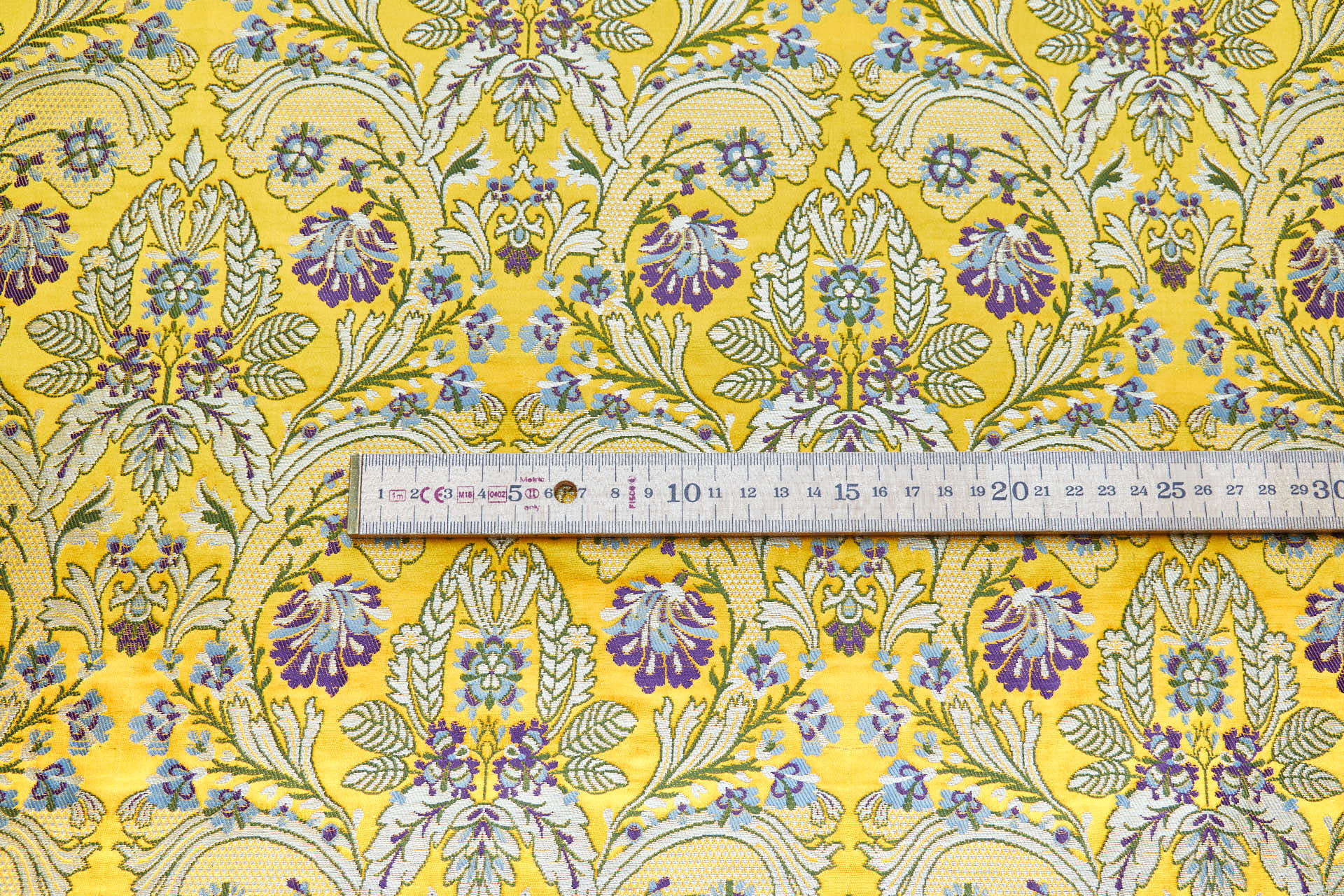 Heavy Banaras Brocade - Yellow / Lilac fabric, image 8 of 8