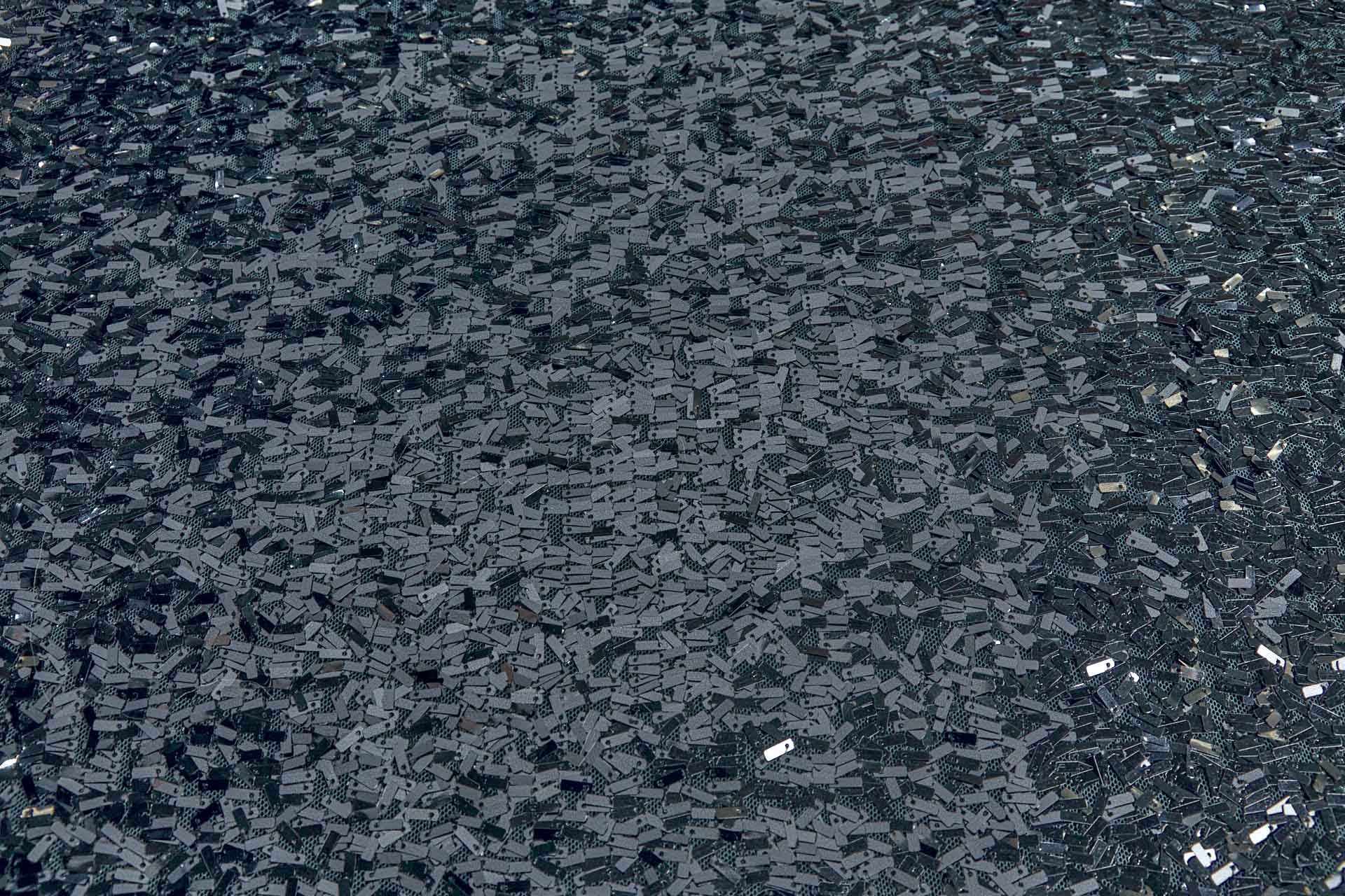 Small Rectangle Sequin on Tulle - Charcoal fabric, image 6 of 6