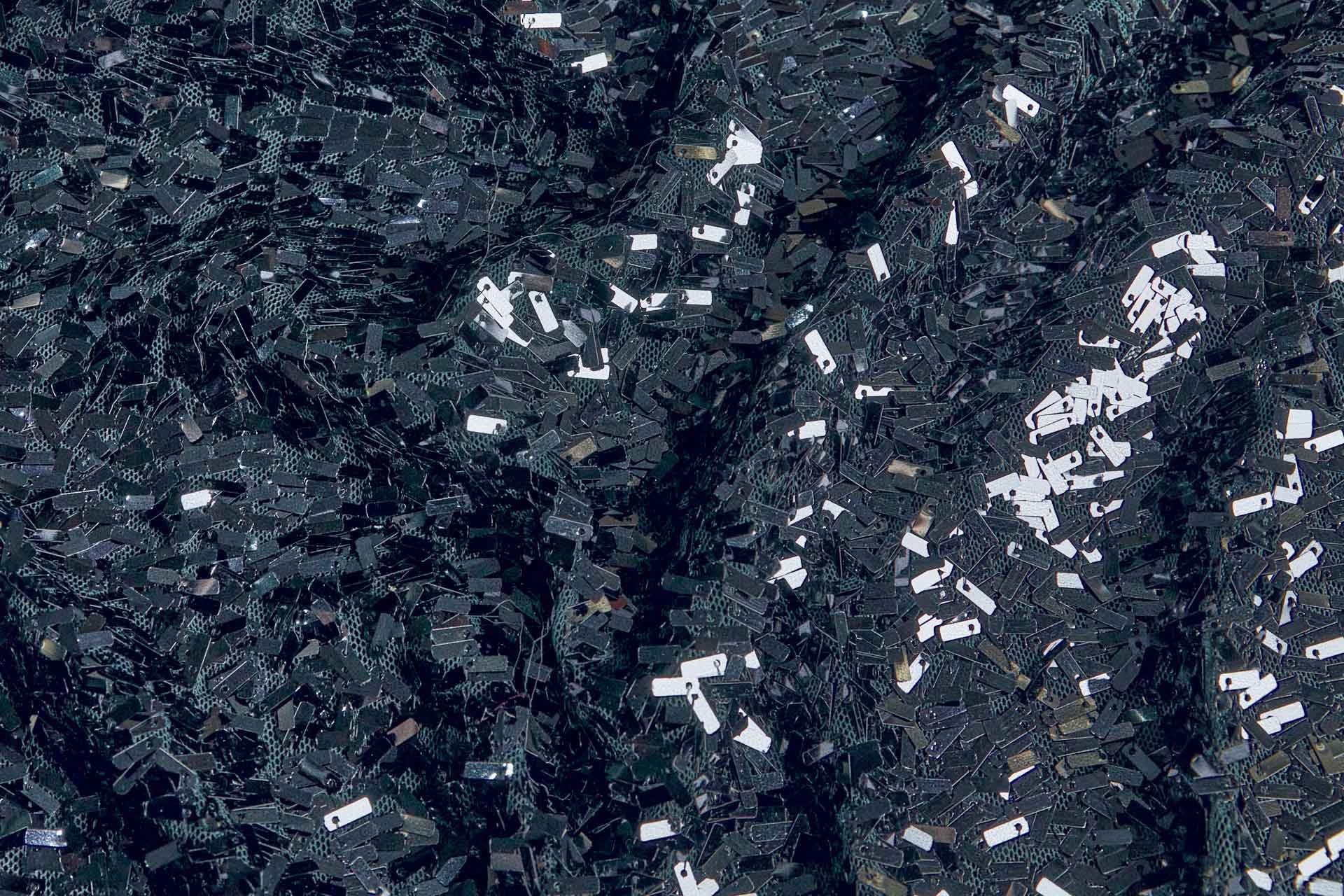 Small Rectangle Sequin on Tulle - Charcoal fabric, image 2 of 6