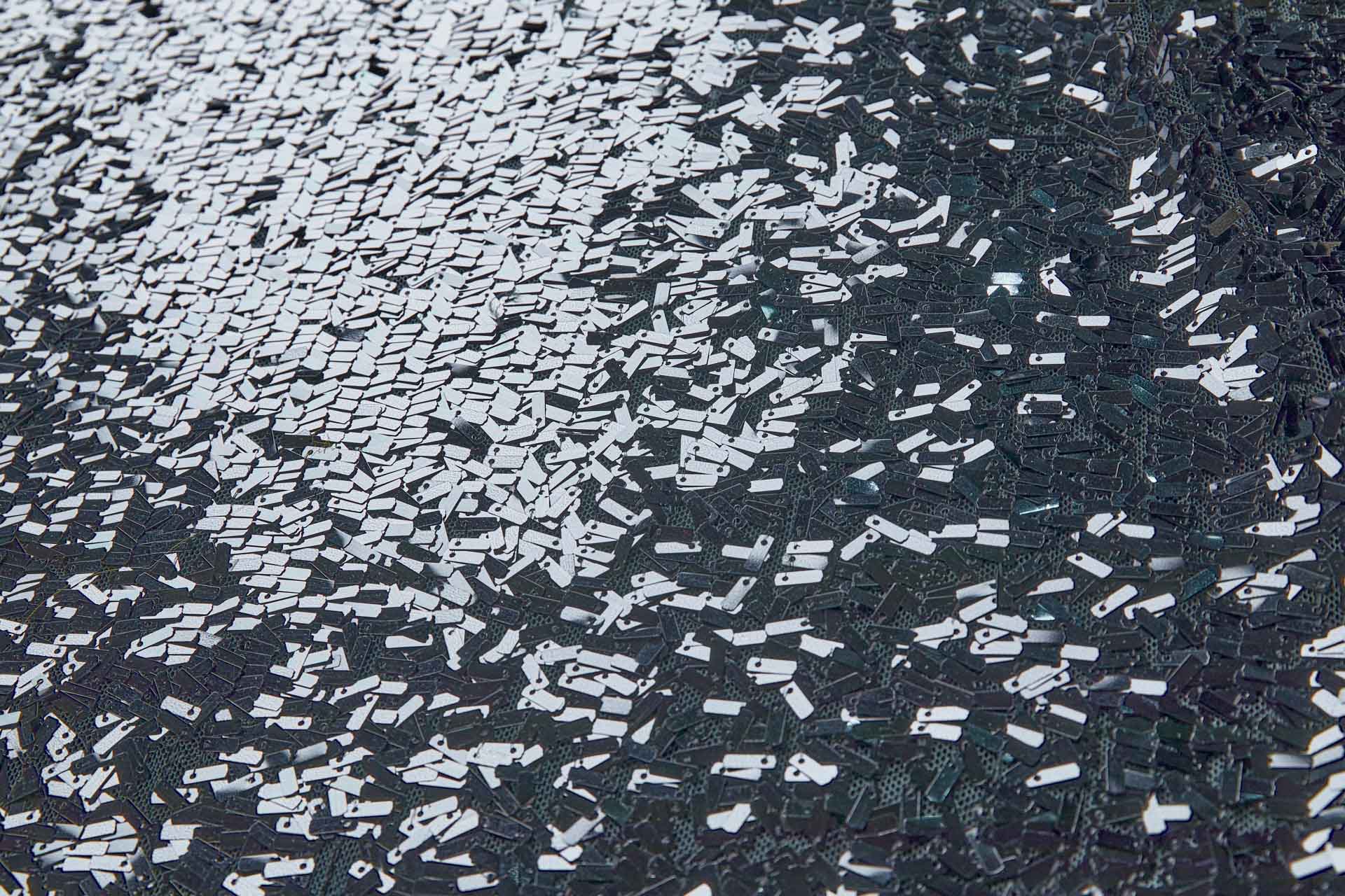 Small Rectangle Sequin on Tulle - Charcoal fabric, image 4 of 6