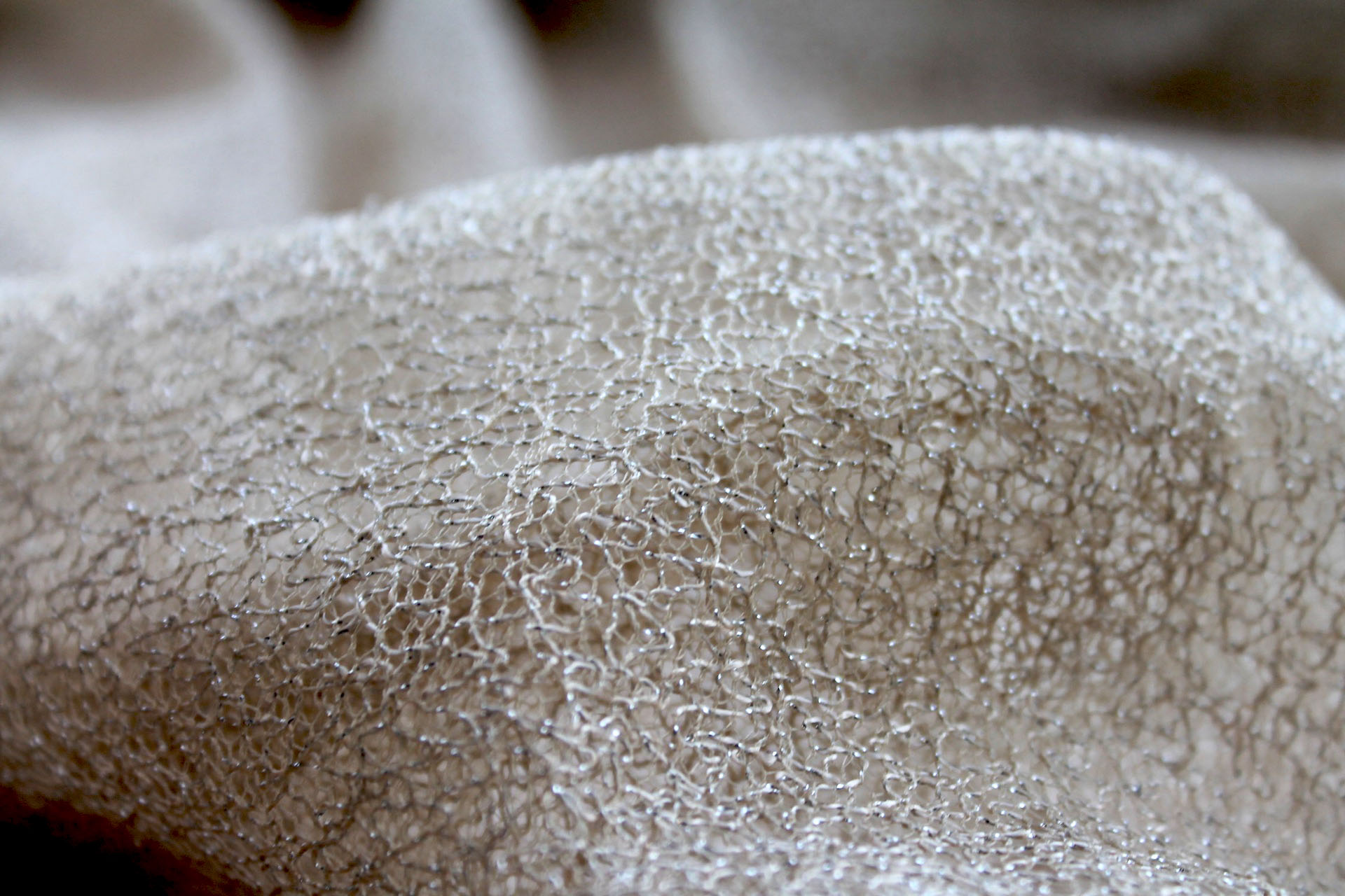 Sparkle Mesh - Oyster Silver fabric, image 3 of 5