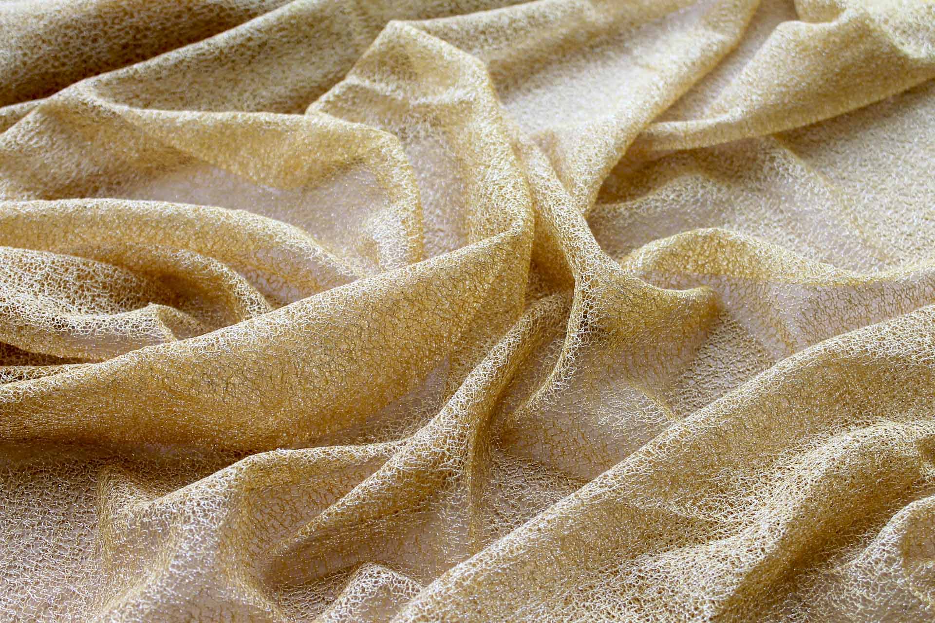 Sparkle Mesh - Egg Yolk Yellow Silver fabric, image 2 of 5