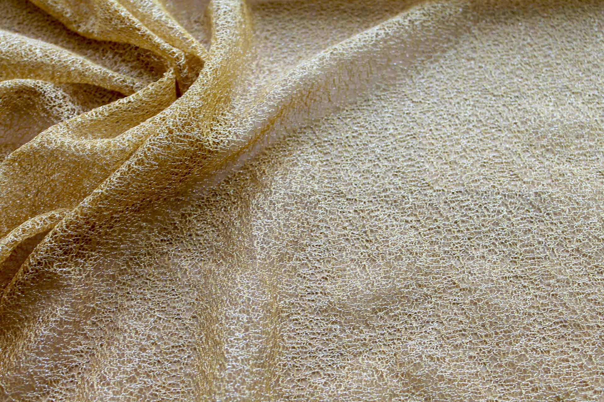 Sparkle Mesh - Egg Yolk Yellow Silver fabric, image 5 of 5