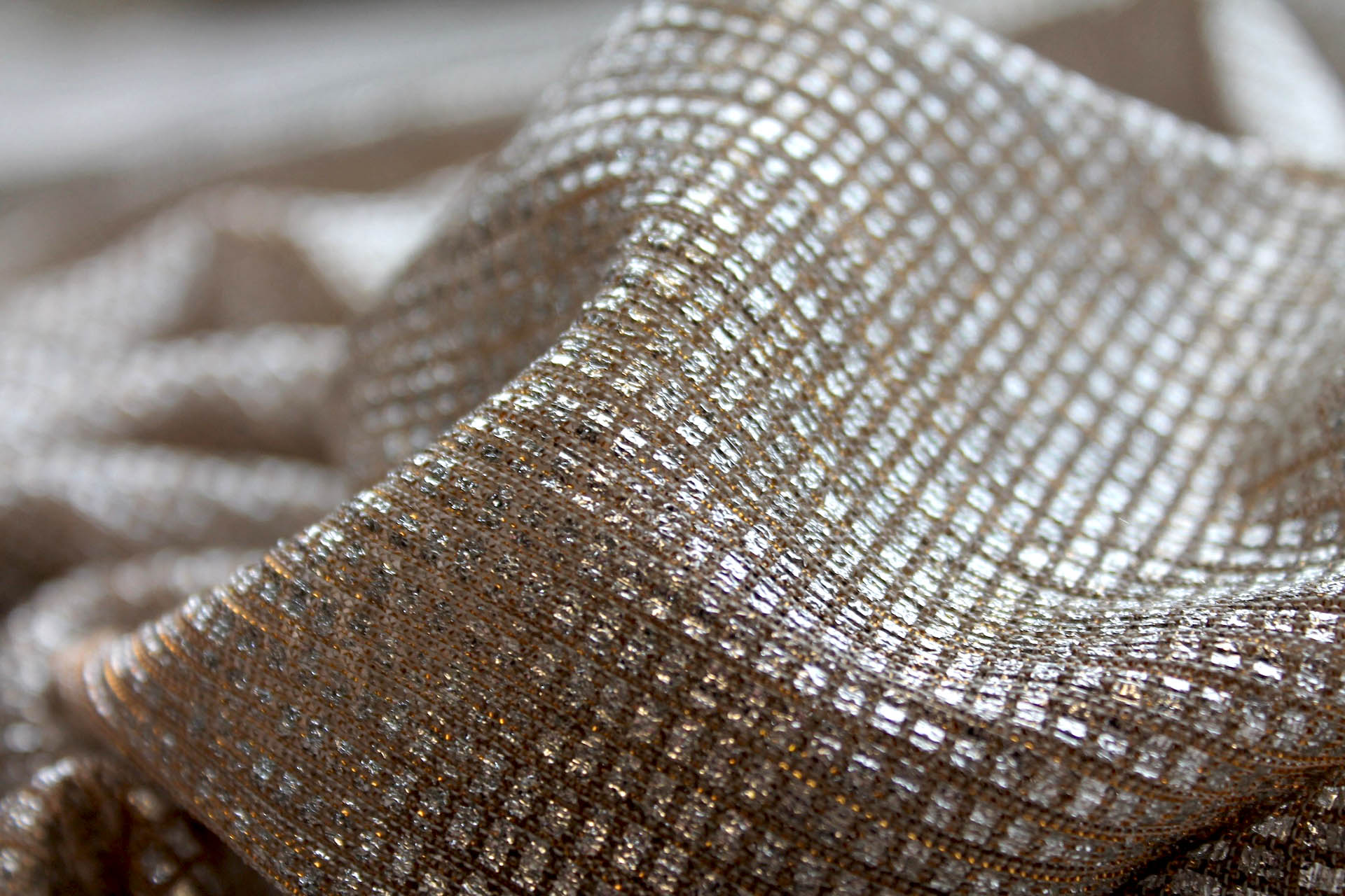 Sheer Shimmer Jersey - Silver/Gold fabric, image 2 of 7
