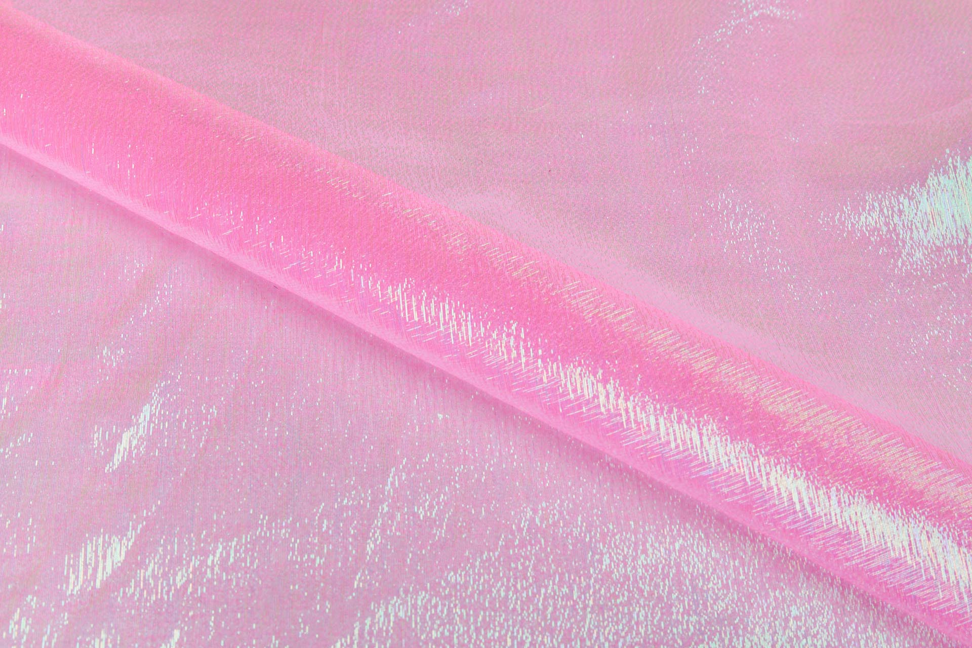 Iridescent Sheer Organza - Neon Pink fabric, image 4 of 6