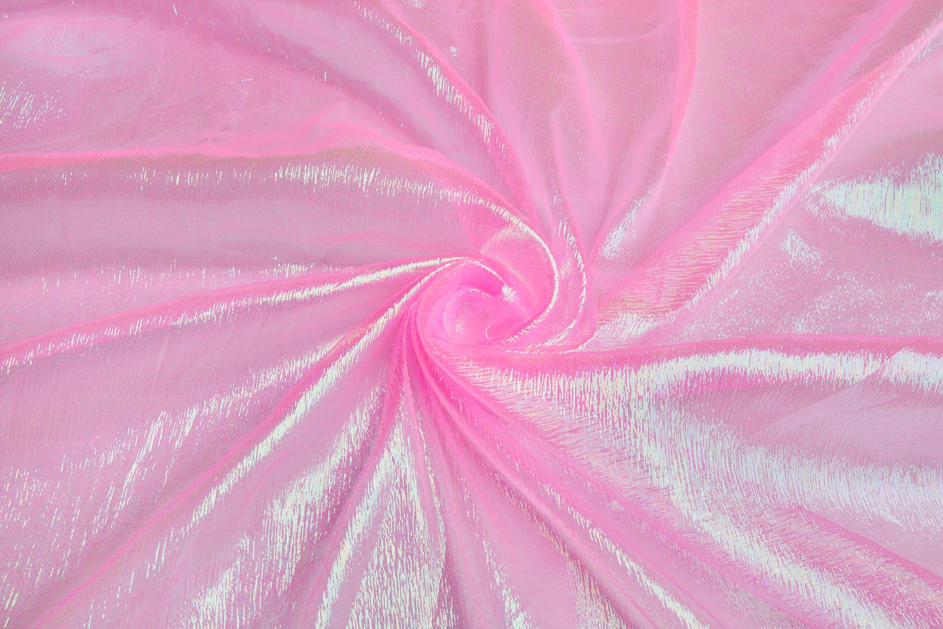 Iridescent Sheer Organza - Neon Pink fabric