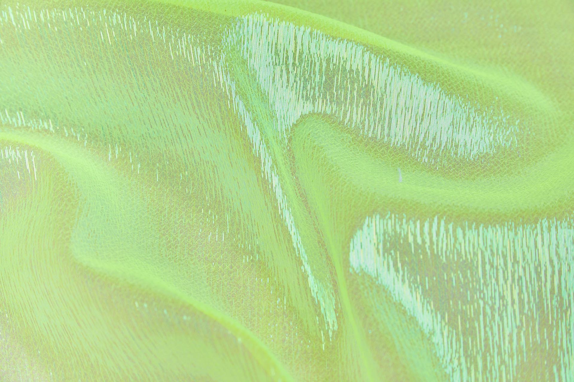 Iridescent Sheer Organza - Neon Yellow fabric, image 5 of 5