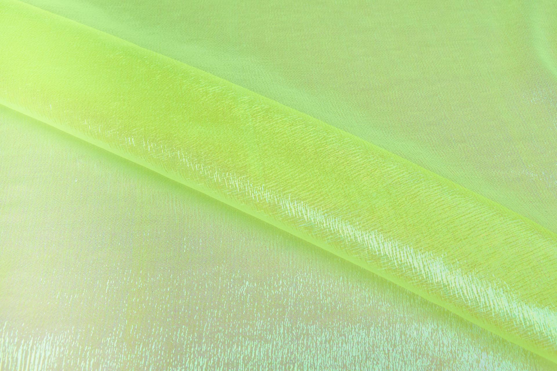 Iridescent Sheer Organza - Neon Yellow fabric, image 3 of 5