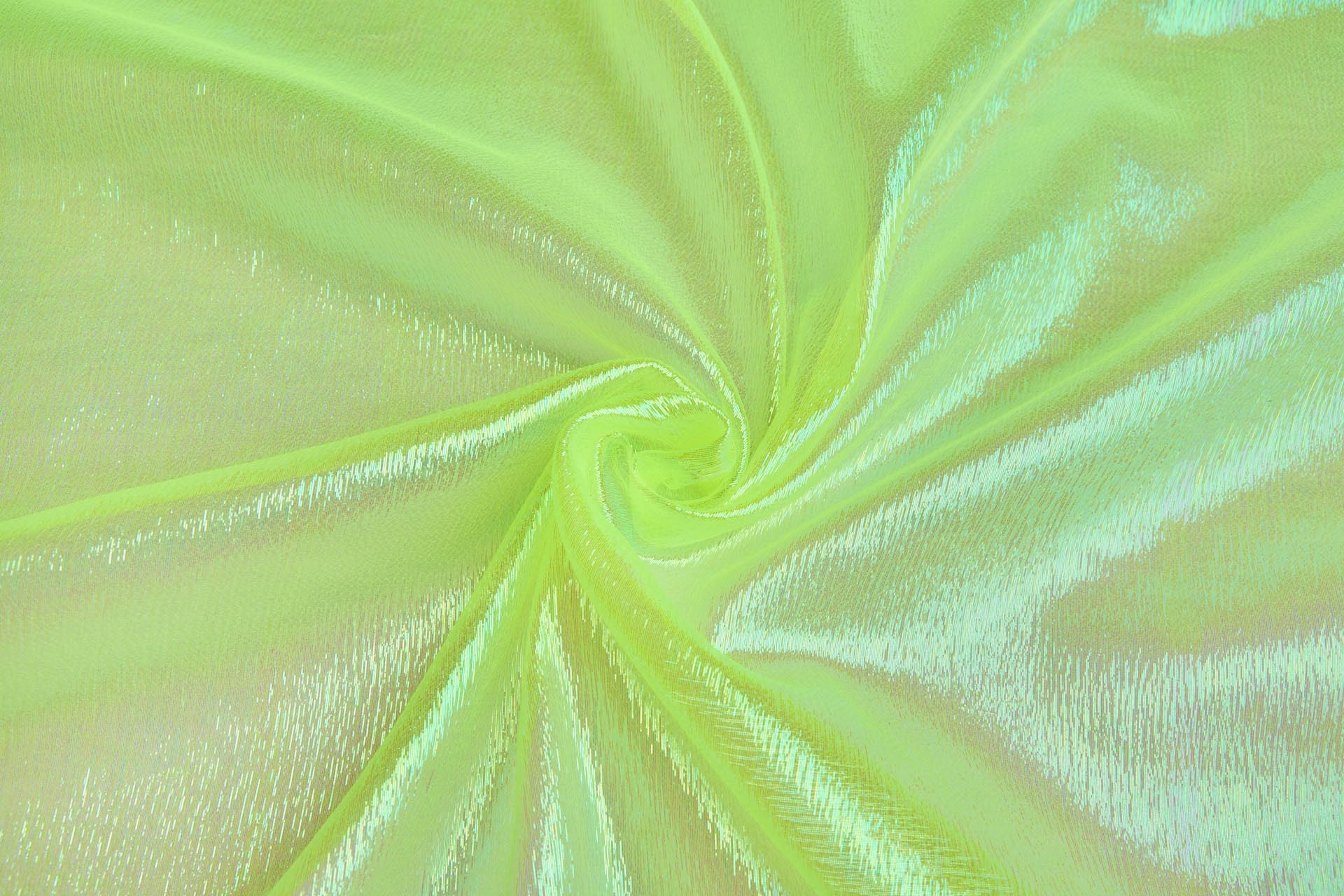 Iridescent Sheer Organza - Neon Yellow fabric