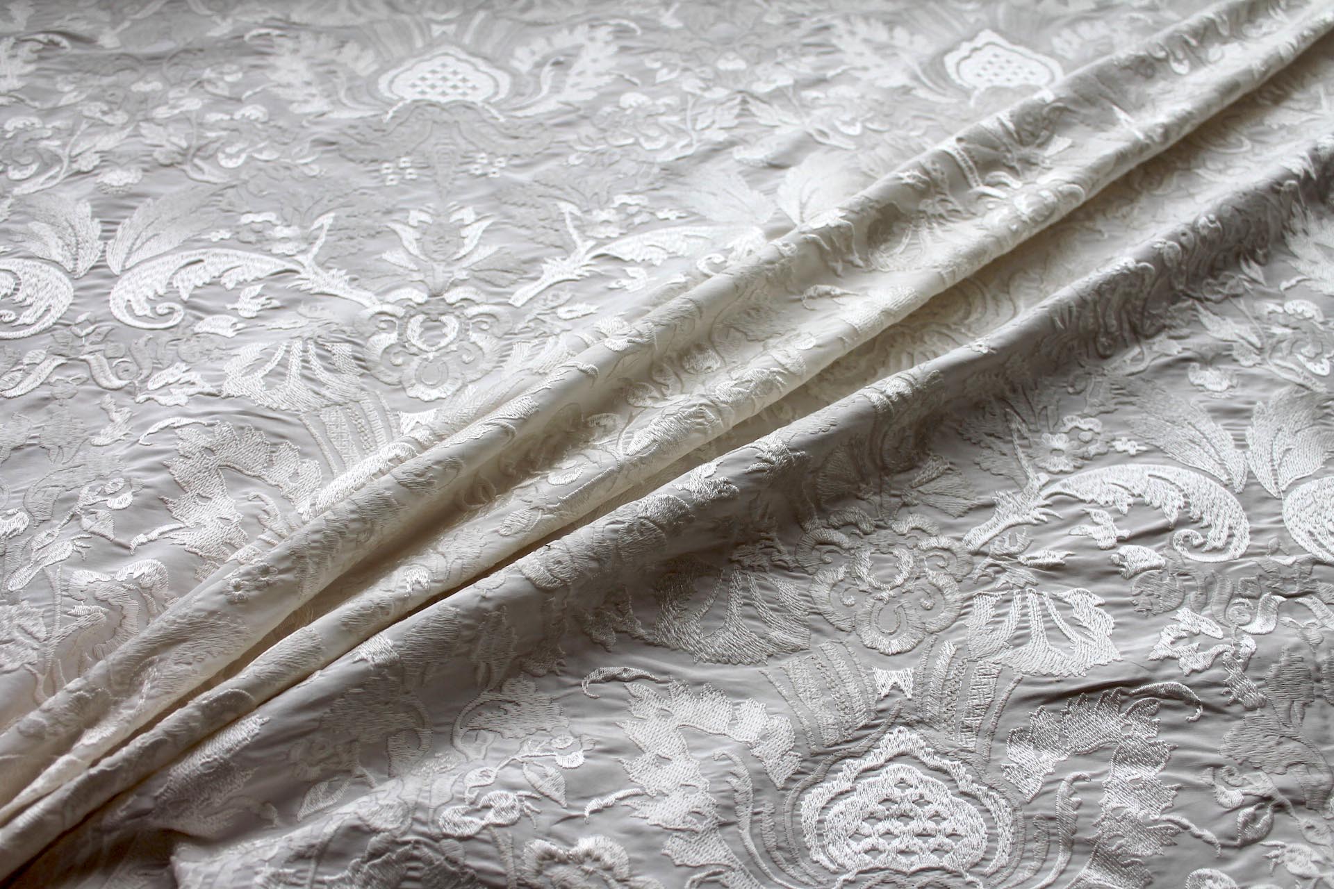 Heavy Jacquard Style Embroidery - Ivory fabric, image 4 of 7