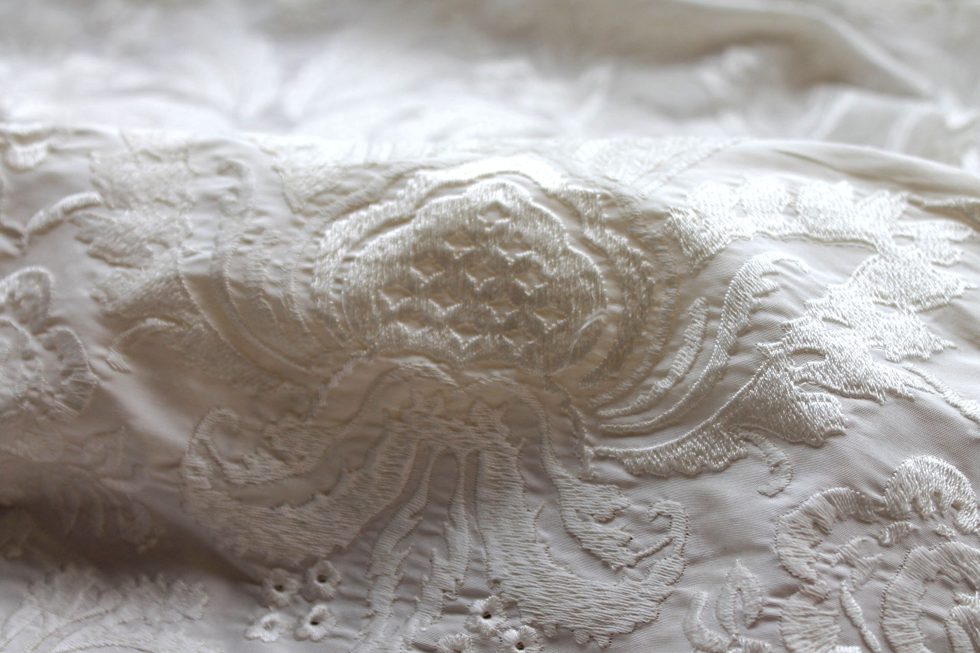 Heavy Jacquard Style Embroidery - Ivory fabric, image 5 of 7