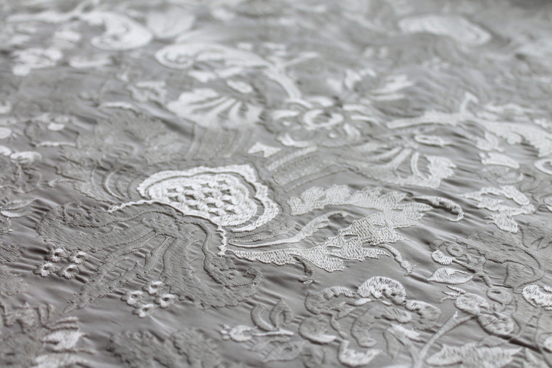 Heavy Jacquard Style Embroidery - Ivory fabric, image 6 of 7