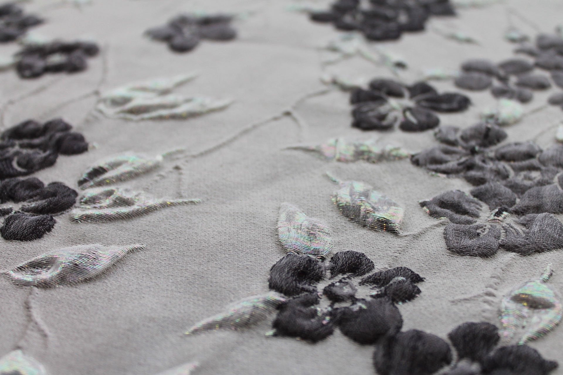 Iridescent Floral Brocade - Greys fabric, image 4 of 7
