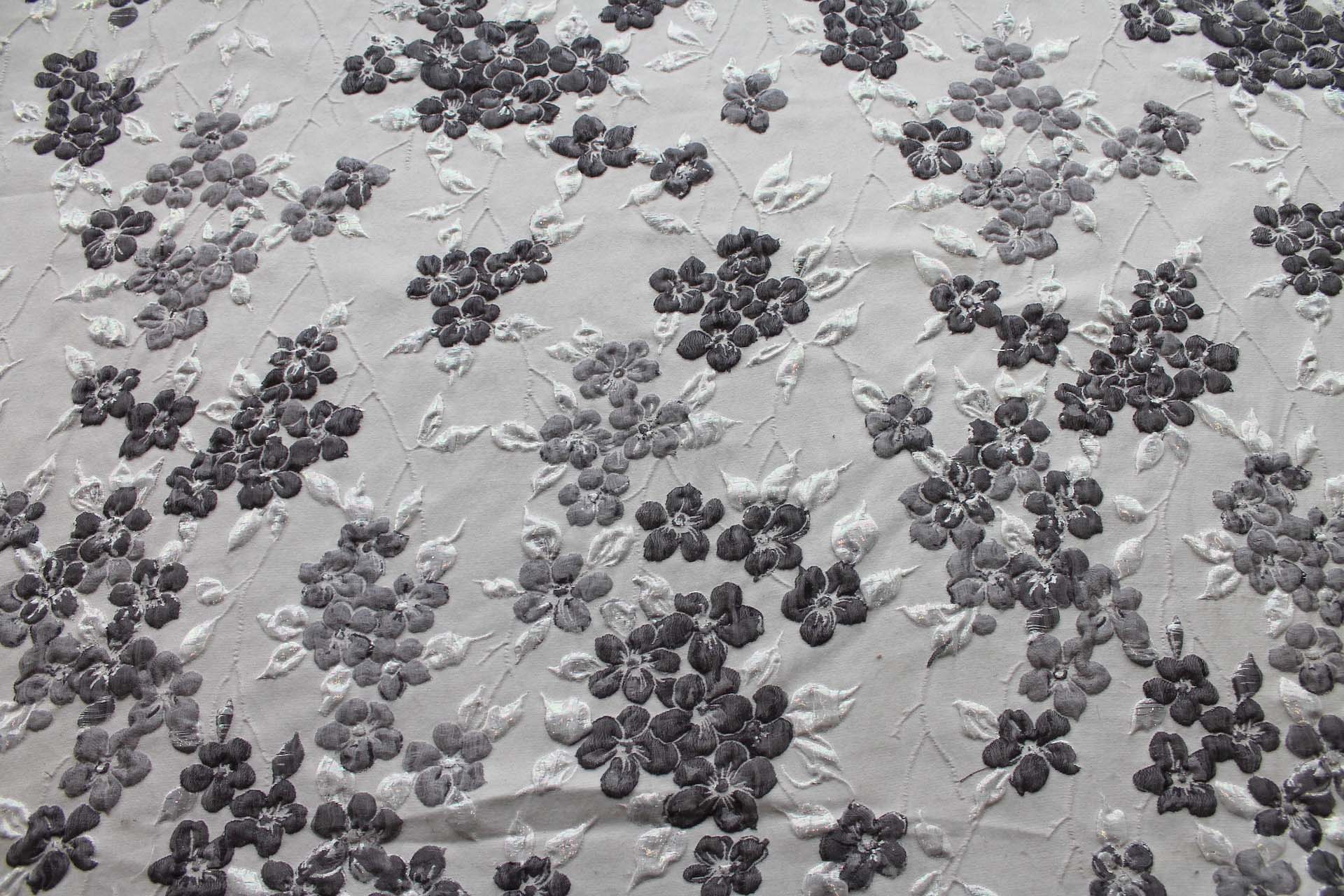 Iridescent Floral Brocade - Greys fabric, image 5 of 7