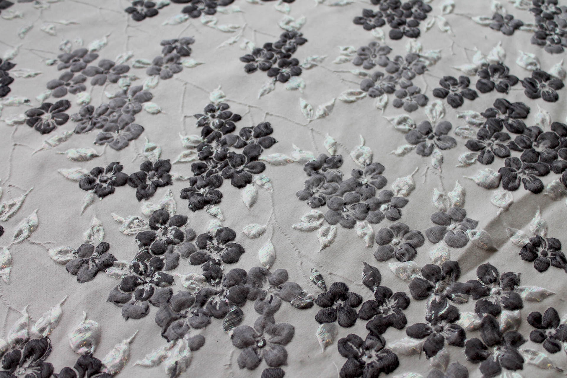 Iridescent Floral Brocade - Greys fabric, image 6 of 7