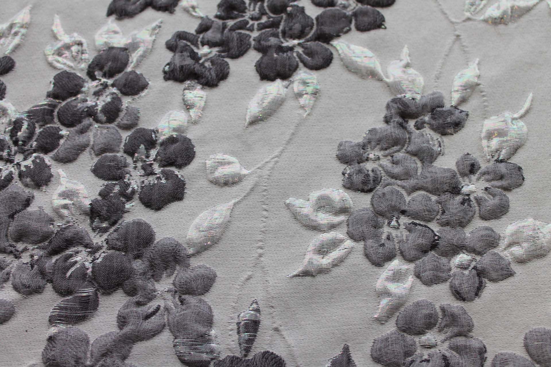 Iridescent Floral Brocade - Greys fabric, image 7 of 7