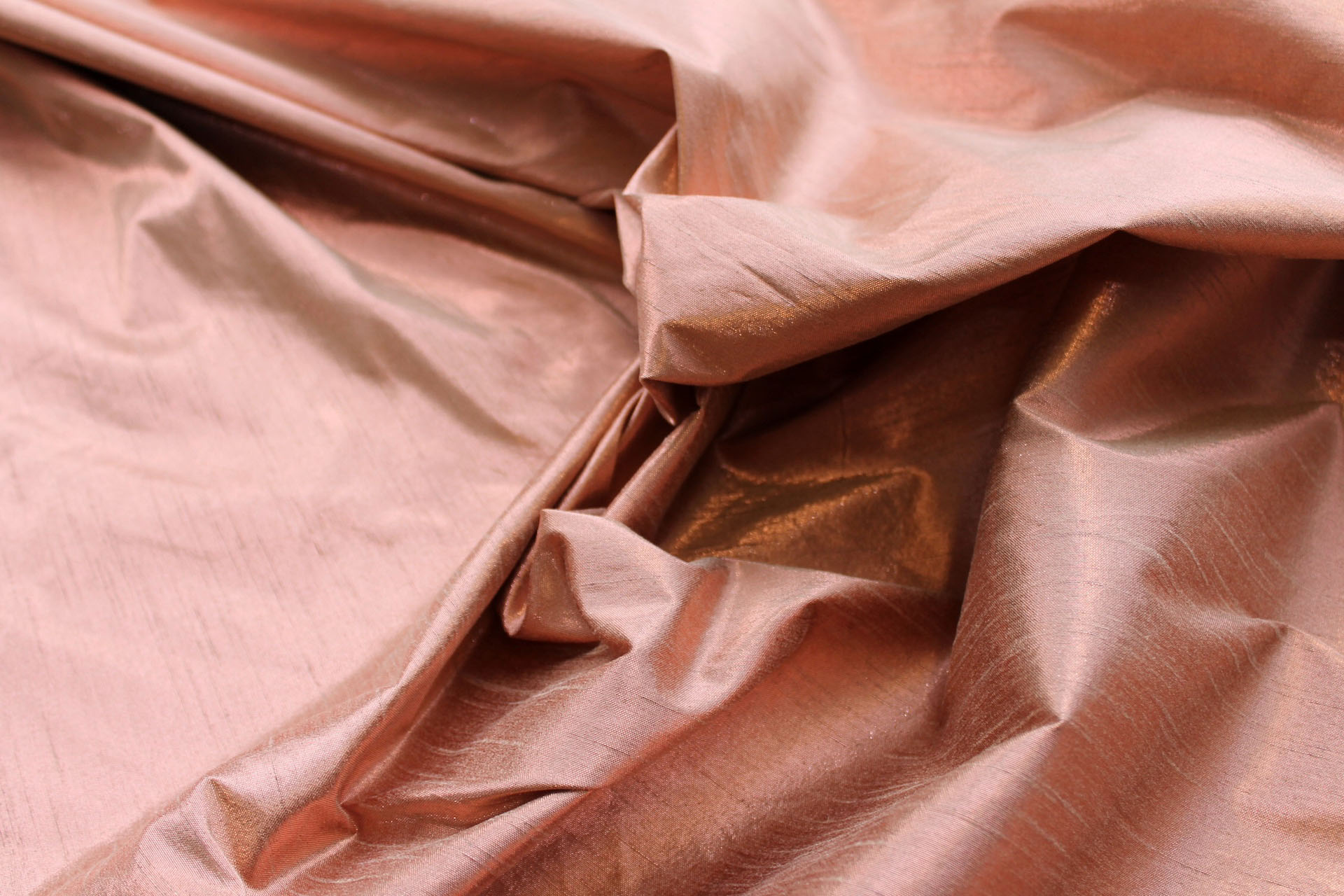 Metallic Poly Dupion - Copper fabric, image 4 of 7