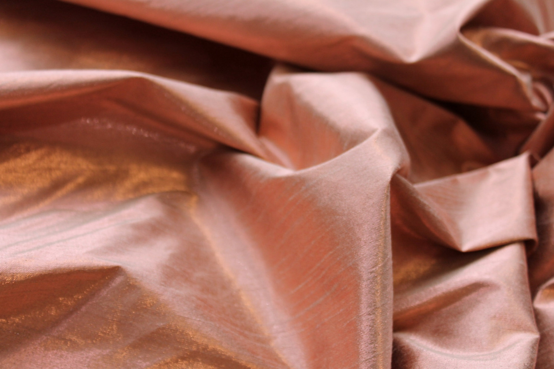 Metallic Poly Dupion - Copper fabric, image 6 of 7