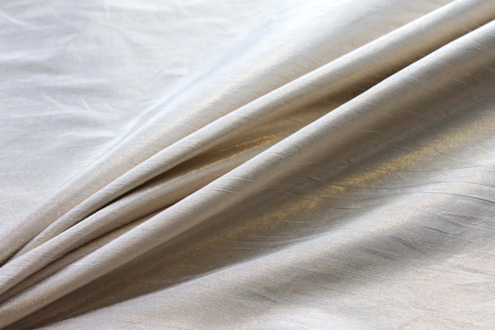 Metallic Poly Dupion - Pale Gold fabric, image 2 of 4