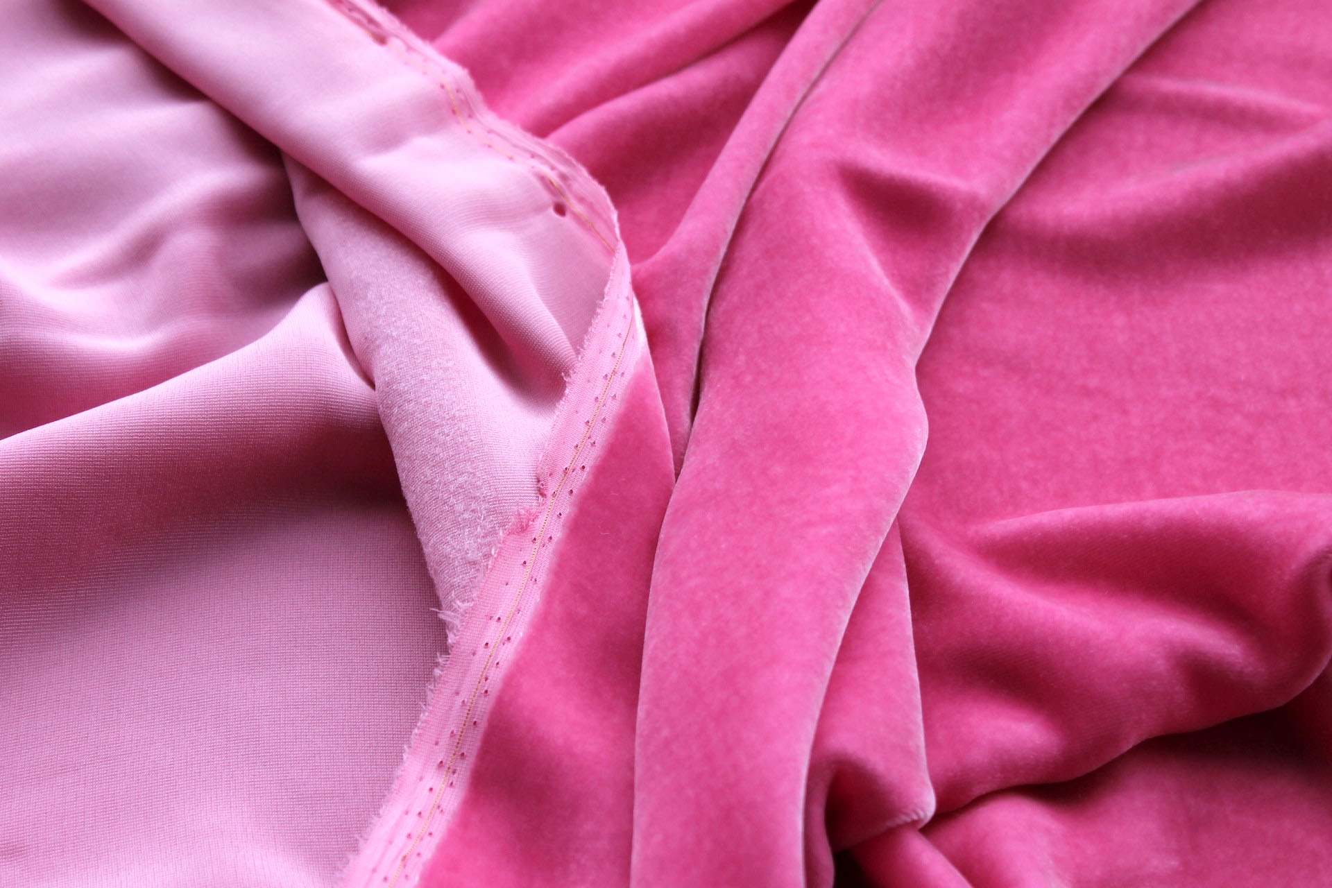 Silk Velvet - "Pink Fiesta" fabric, image 5 of 5