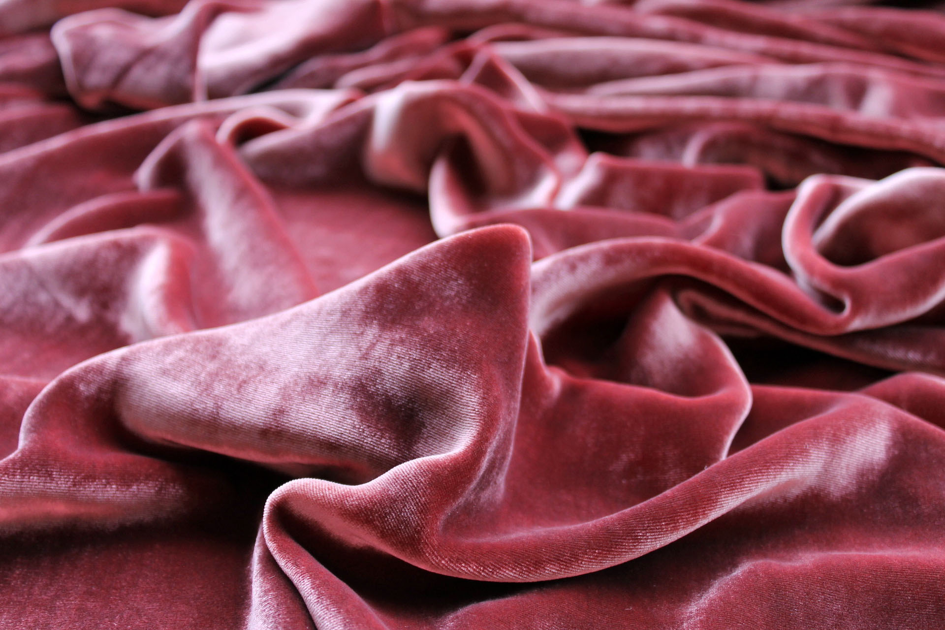 Silk Velvet - "Strawberry" fabric, image 4 of 5