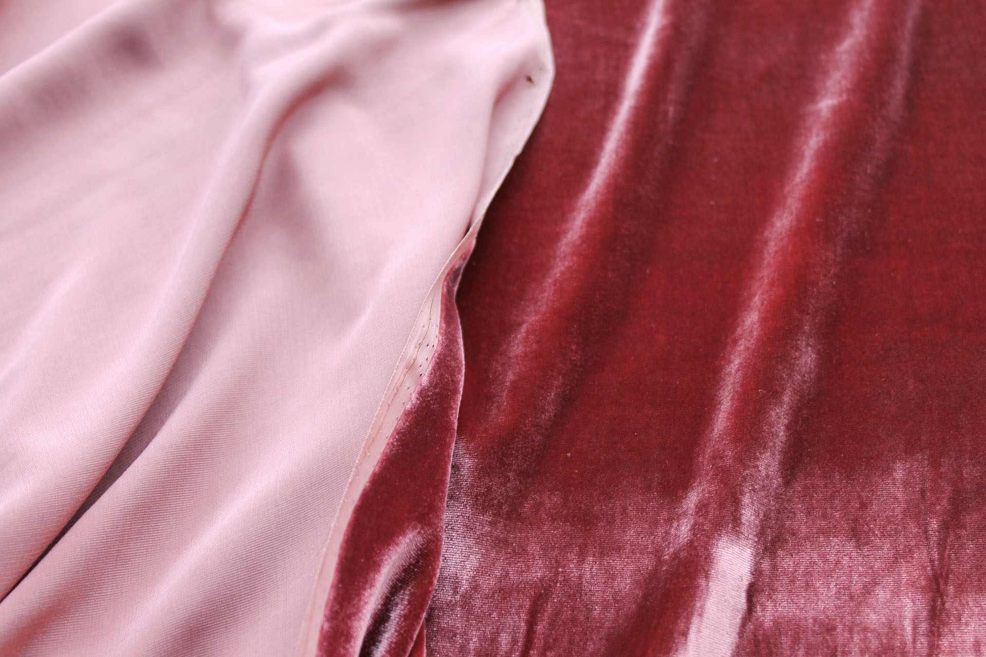 Silk Velvet - "Strawberry" fabric, image 5 of 5