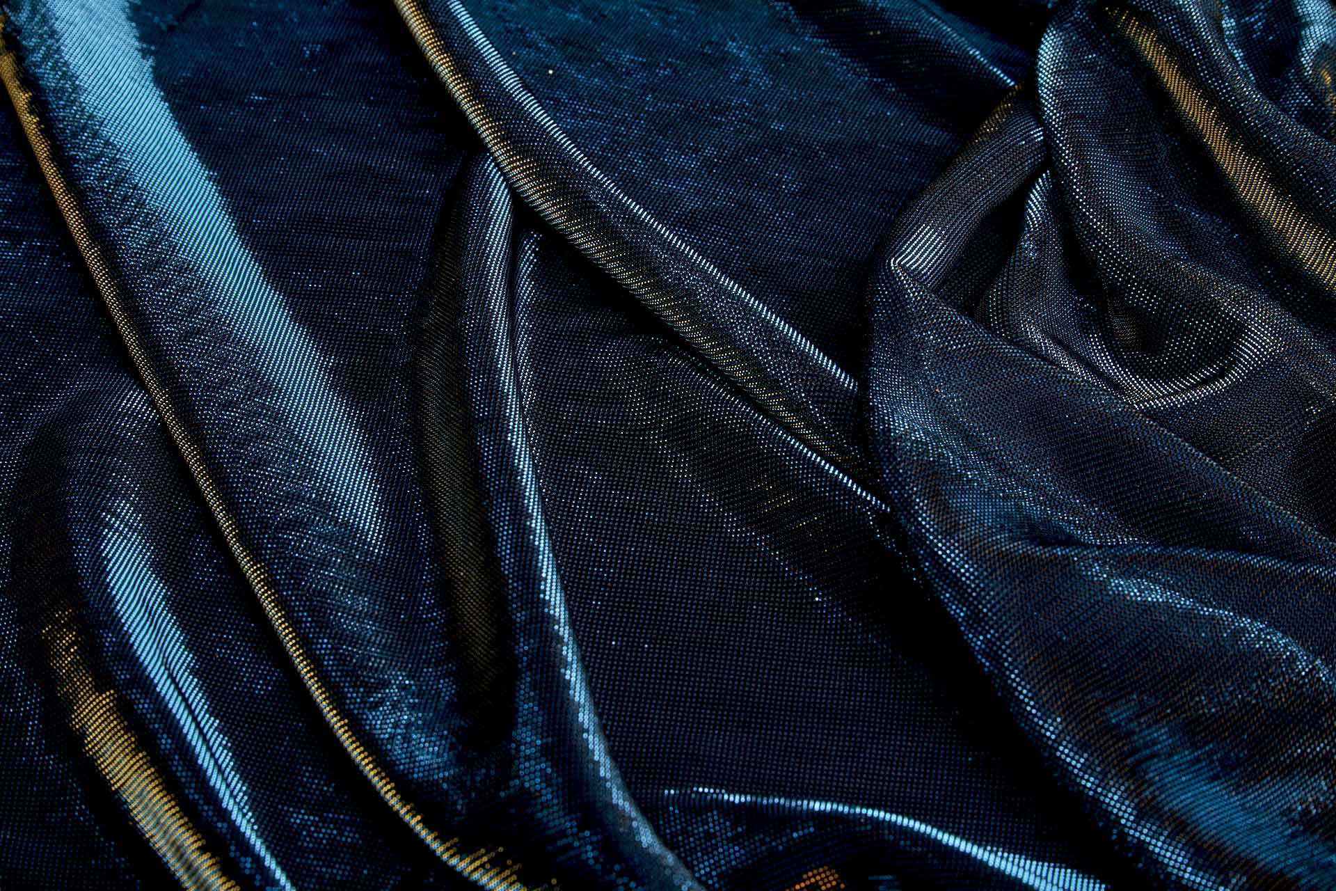 Turquoise Gold Colour Changing Sheer Jersey fabric, image 2 of 5