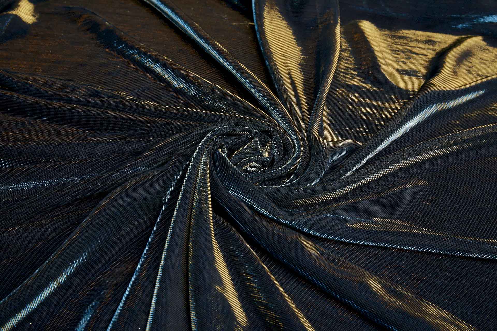 Turquoise Gold Colour Changing Sheer Jersey fabric, image 4 of 5