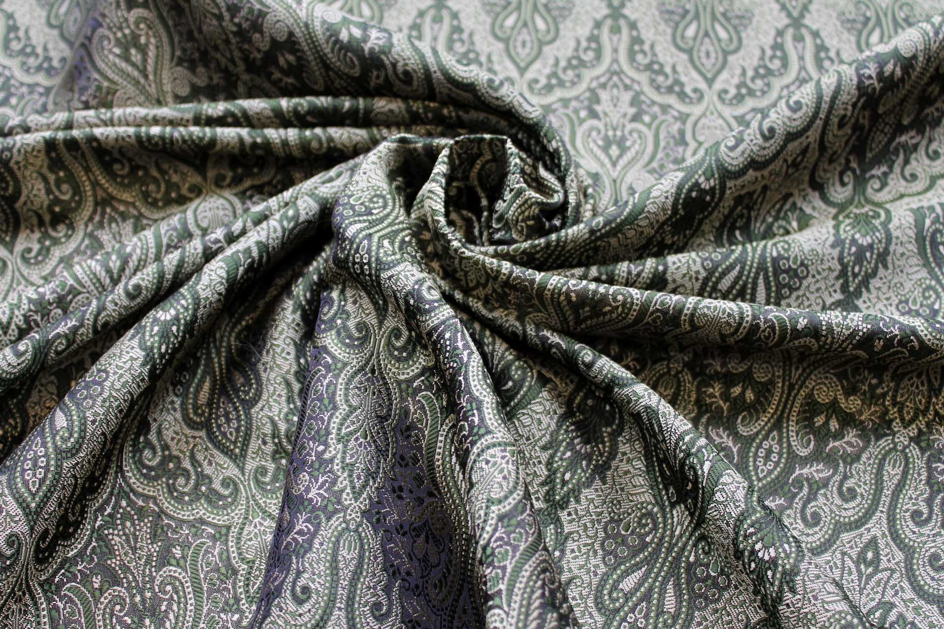 Banaras Brocade - Pale Gold and Green - 0.3m Piece fabric, image 3 of 7