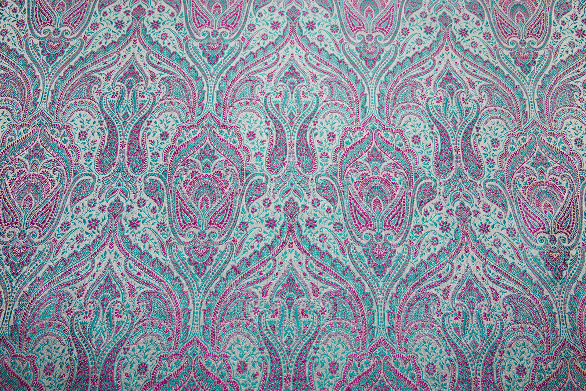 Banaras Brocade - Mint and Pink fabric, image 11 of 11