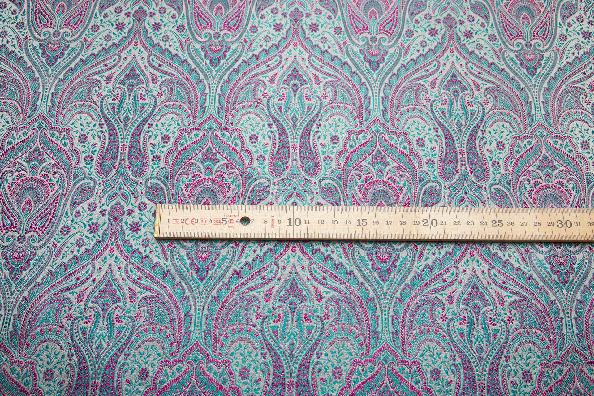 Banaras Brocade - Mint and Pink fabric, image 10 of 11