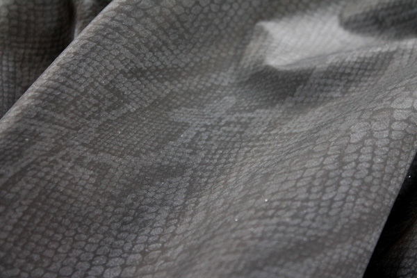 Black Charcoal Snakeskin Vinyl fabric, image 4 of 6