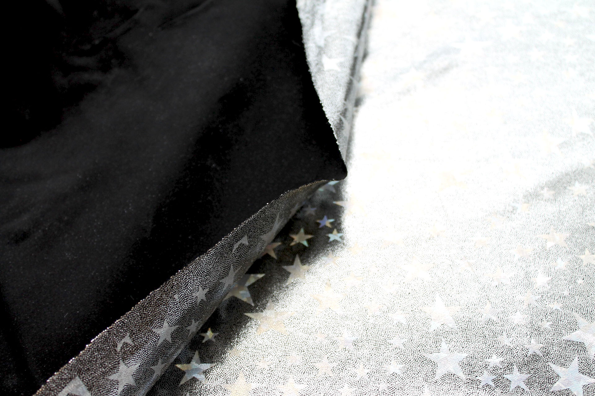 Star Pattern Metallic Foiled Lycra - Silver fabric, image 3 of 9