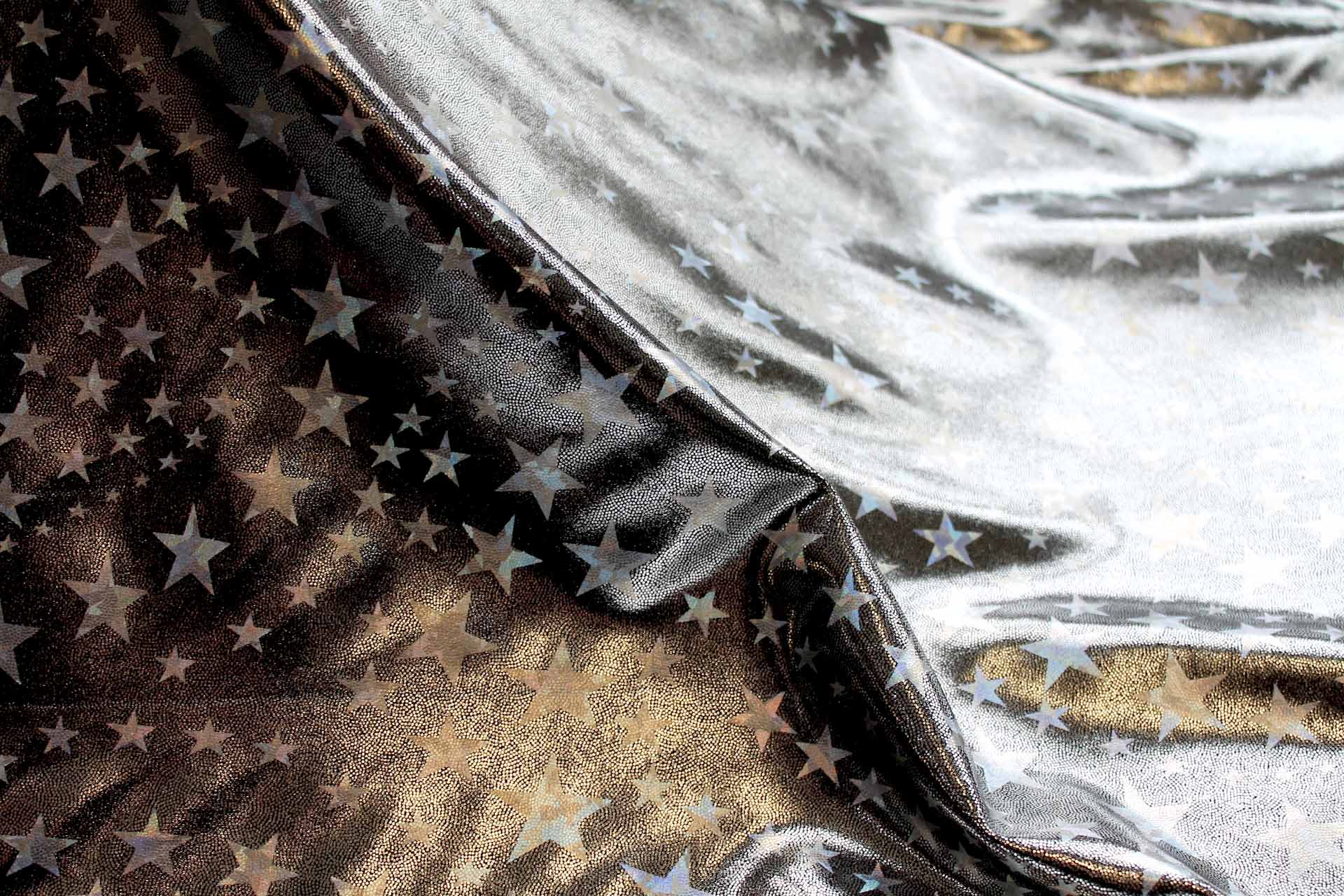 Star Pattern Metallic Foiled Lycra - Silver fabric, image 8 of 9