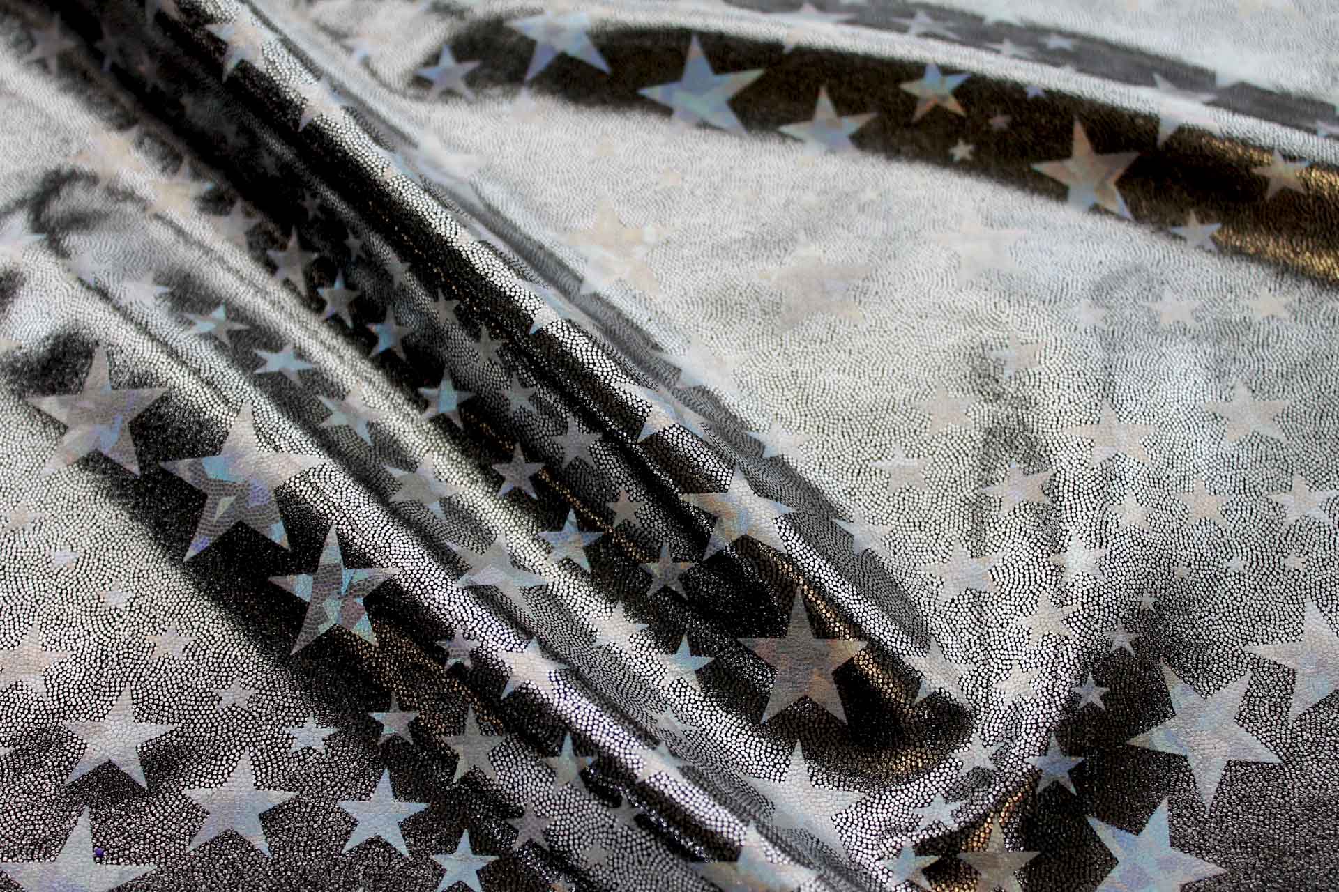 Star Pattern Metallic Foiled Lycra - Silver fabric, image 9 of 9