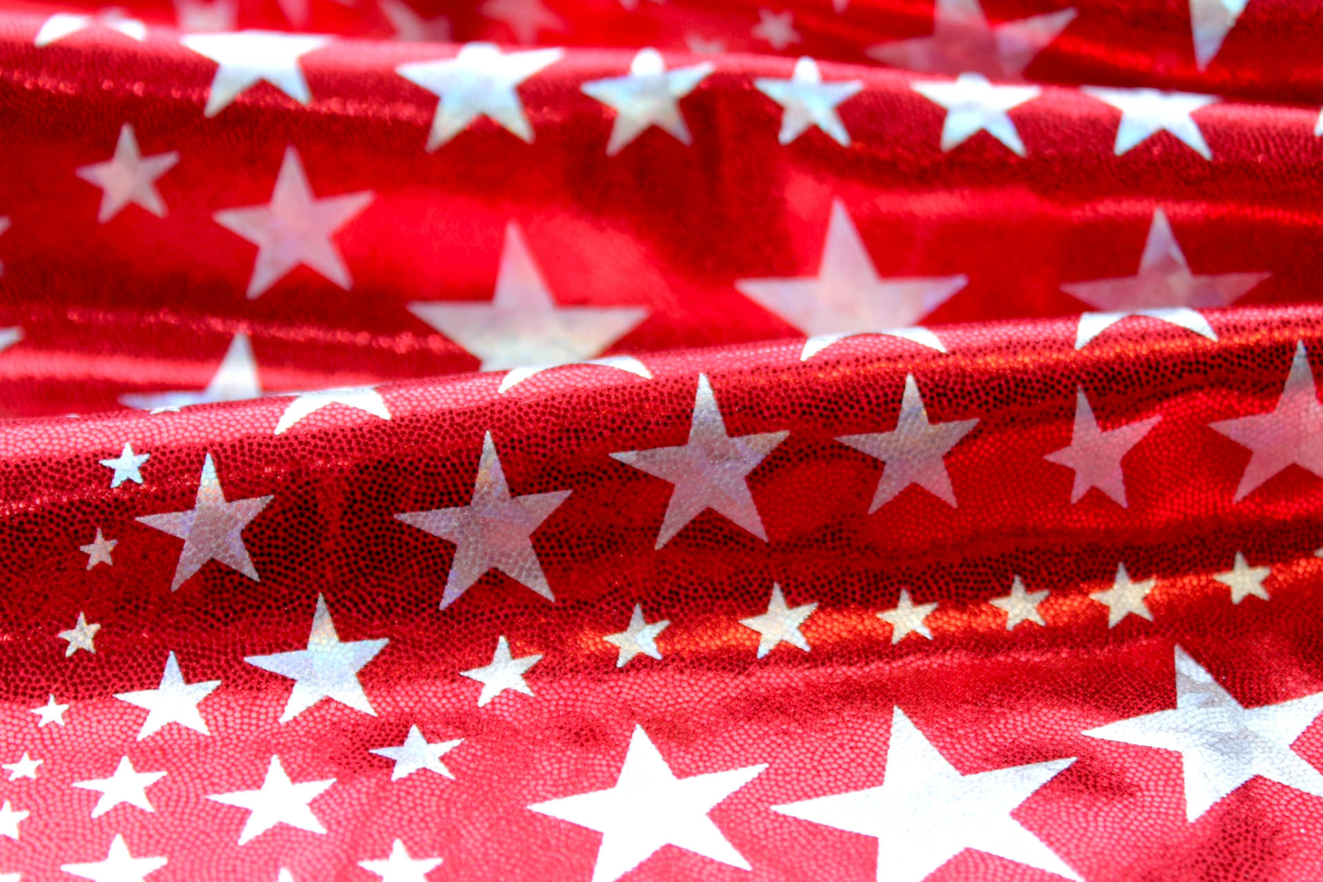 Star Pattern Metallic Foiled Lycra - Red - 1.9m Piece fabric, image 6 of 6