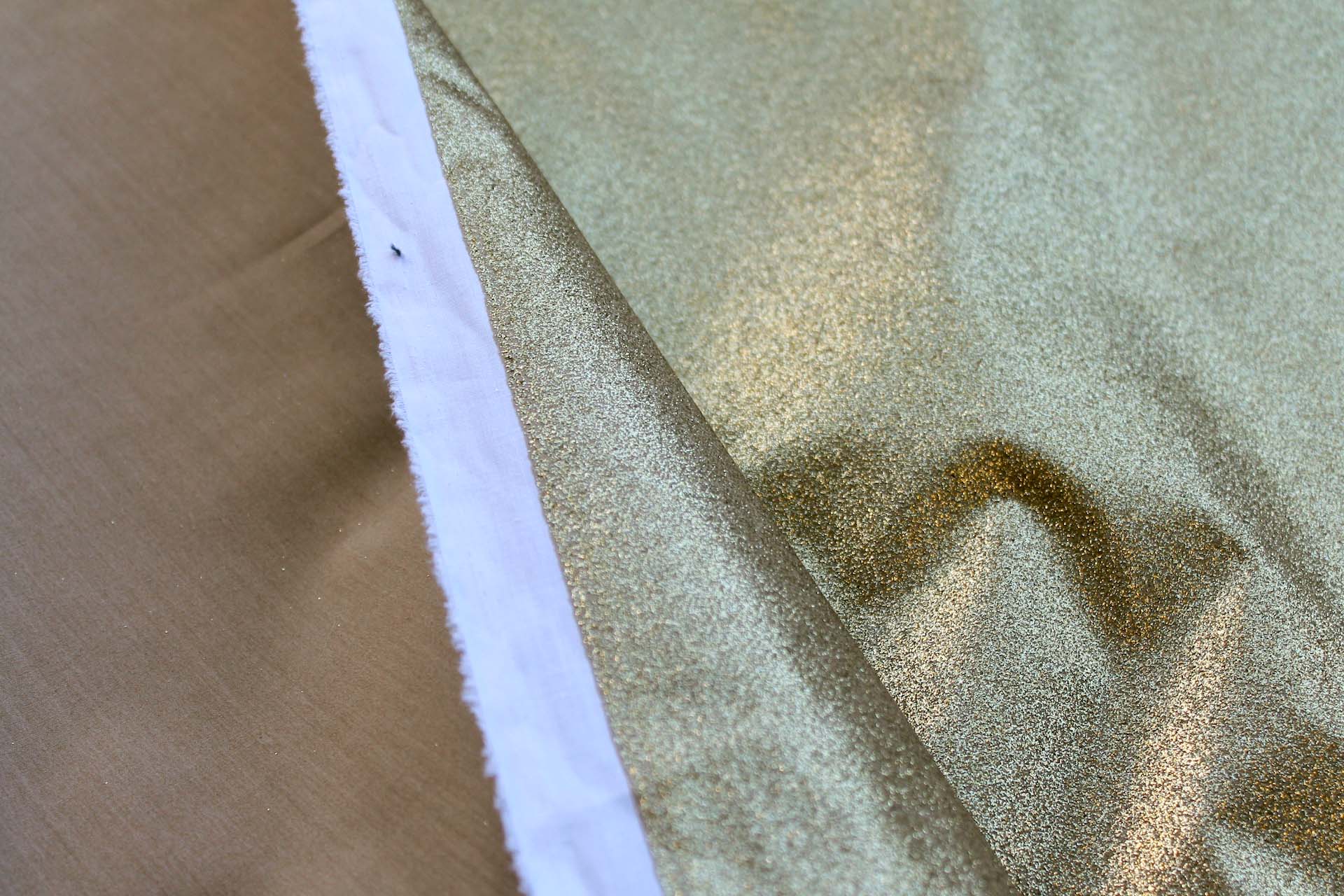 Gold Glitter Coated Poplin fabric, image 4 of 4