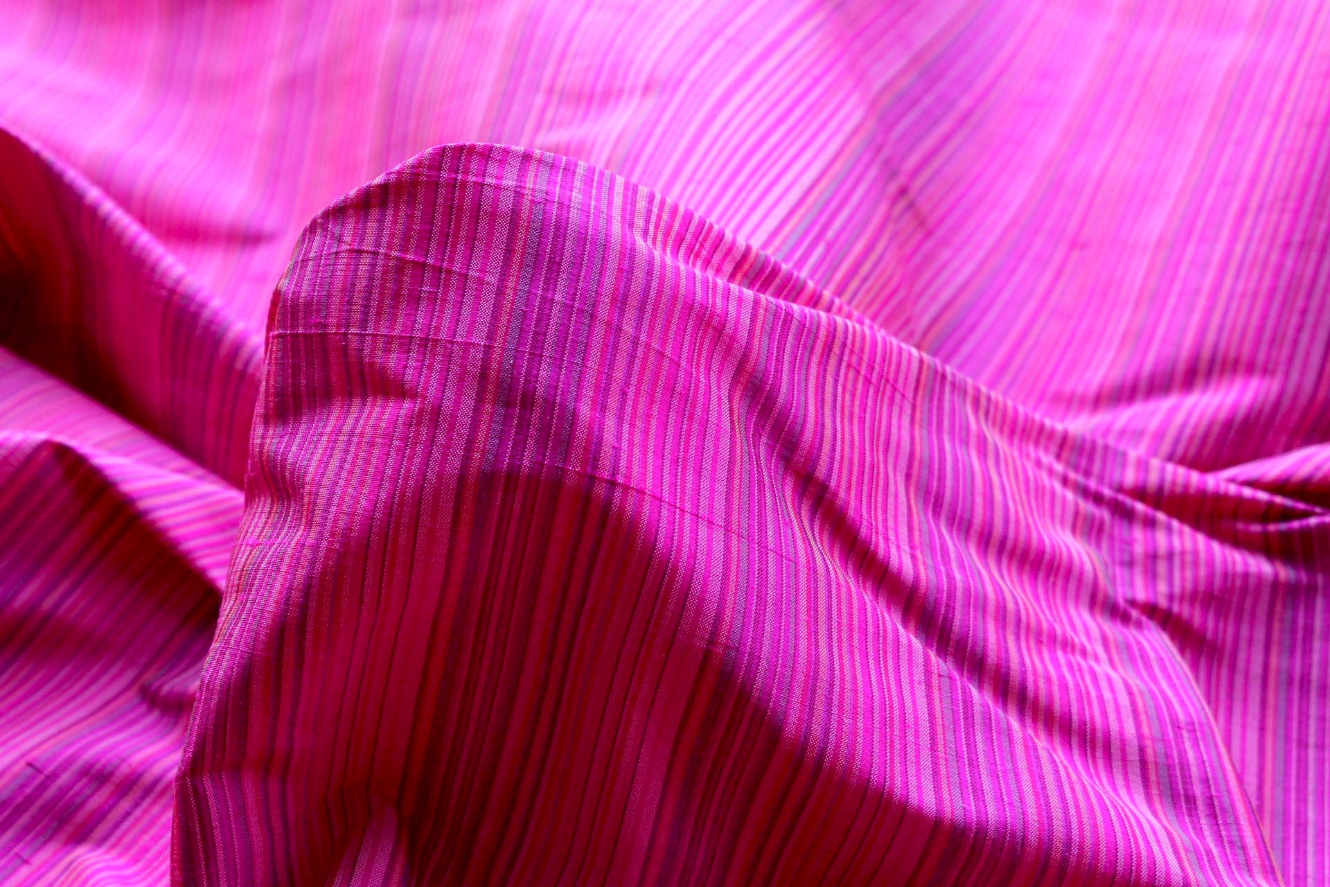 Multi Striped Silk Dupion - Pink fabric, image 5 of 6