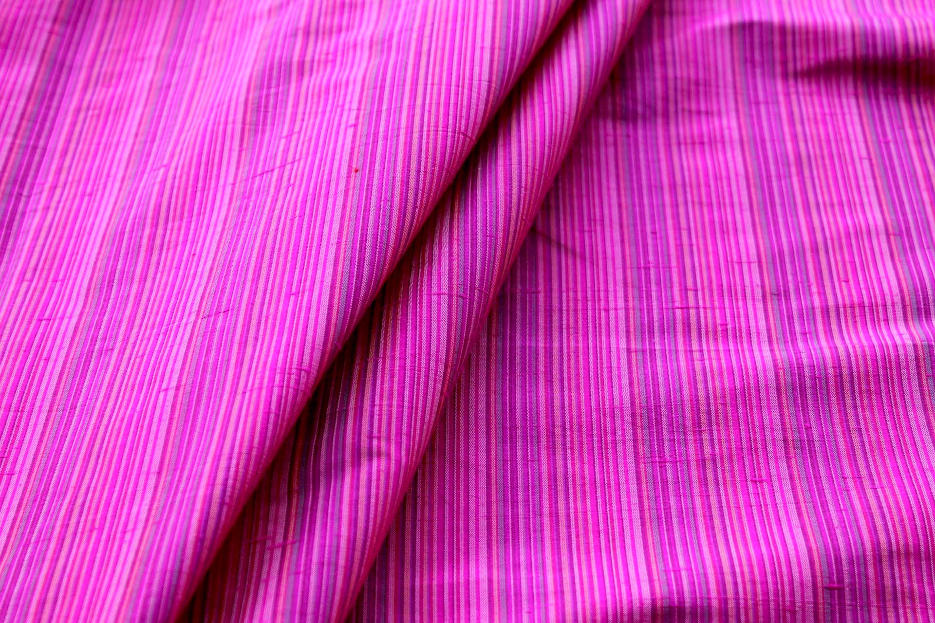 Multi Striped Silk Dupion - Pink fabric, image 6 of 6