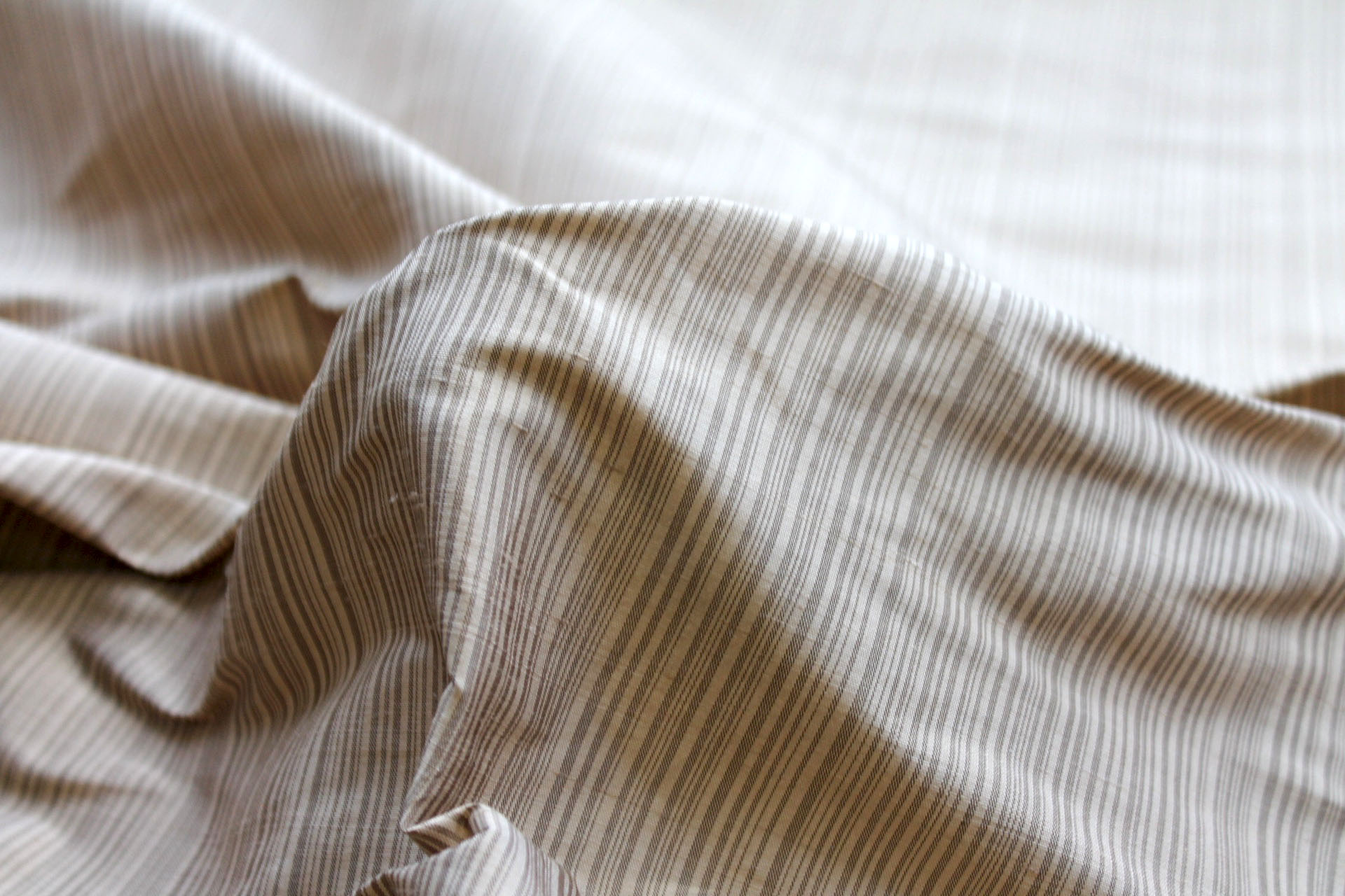 Striped Silk Taffeta - Old Gold fabric, image 2 of 6