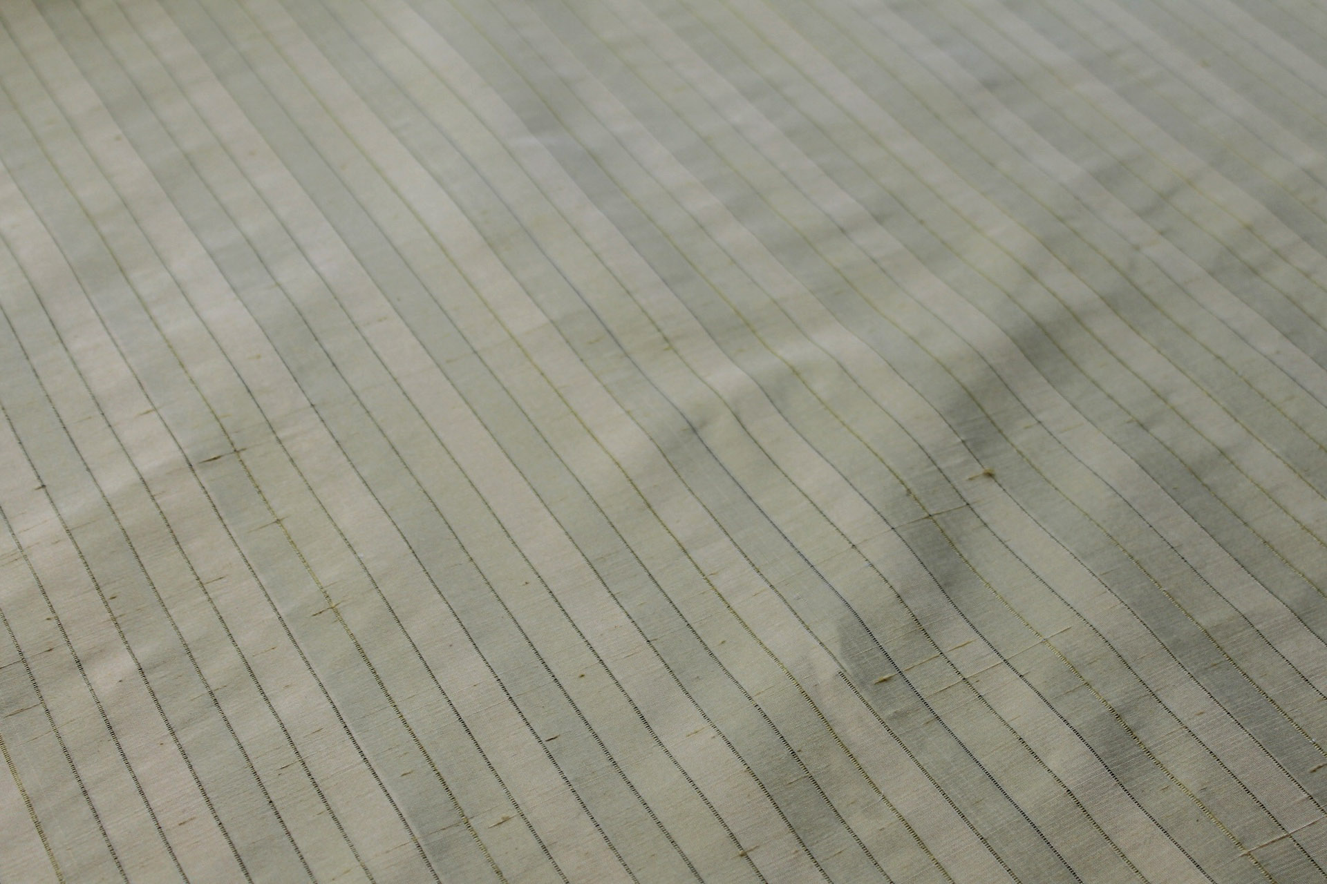 Wide Striped Silk Dupion - Pale Straw Gold fabric, image 2 of 6