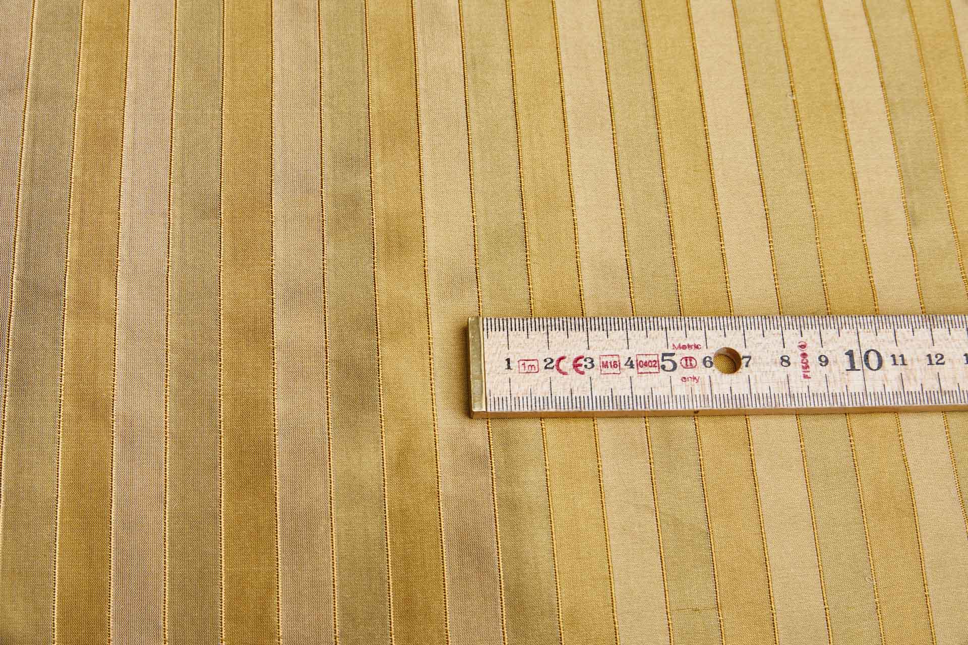 Wide Striped Silk Dupion - Gold and Green fabric, image 2 of 6