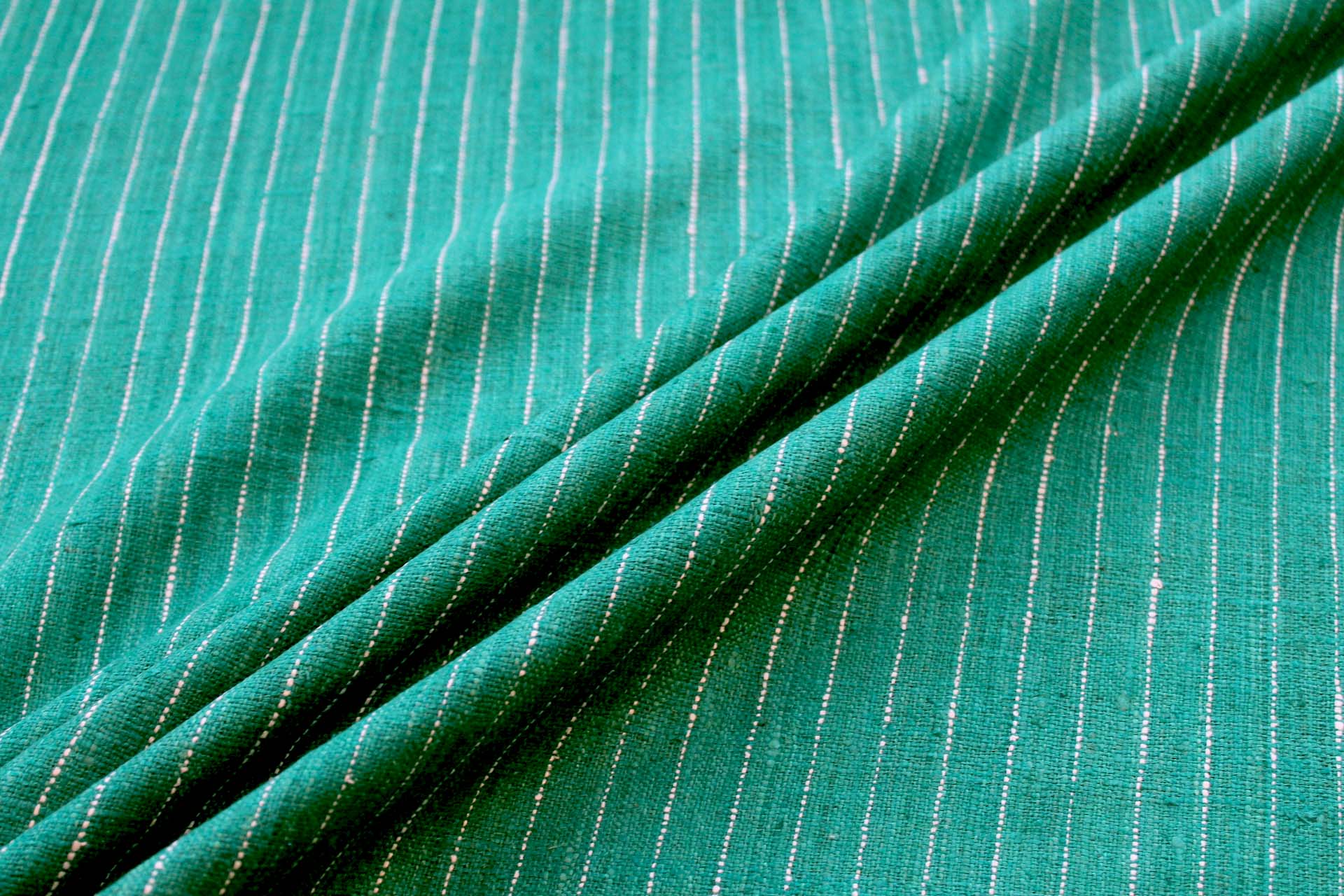Pinstripe Silk Matka - Green fabric, image 3 of 5