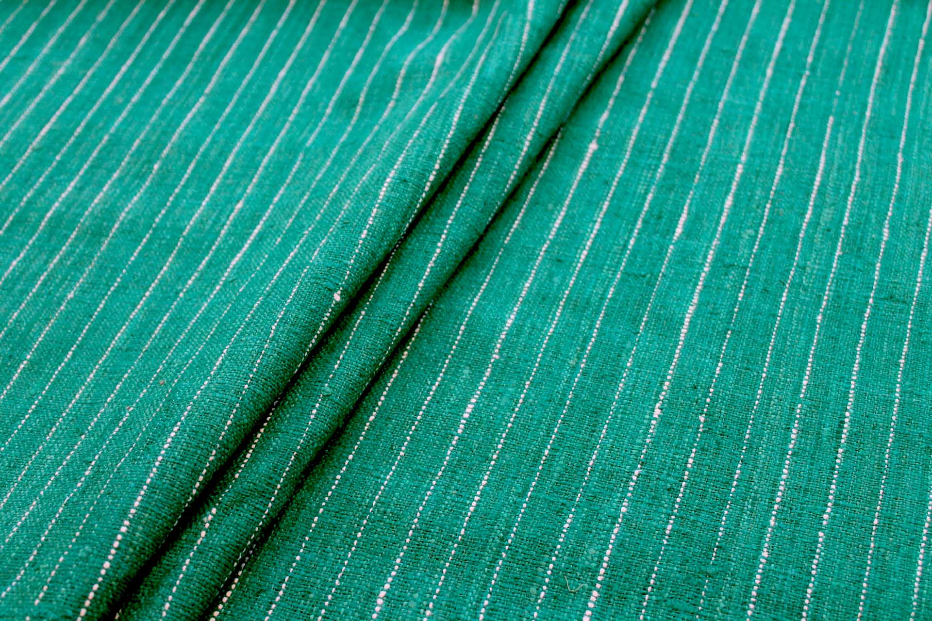 Pinstripe Silk Matka - Green fabric, image 5 of 5