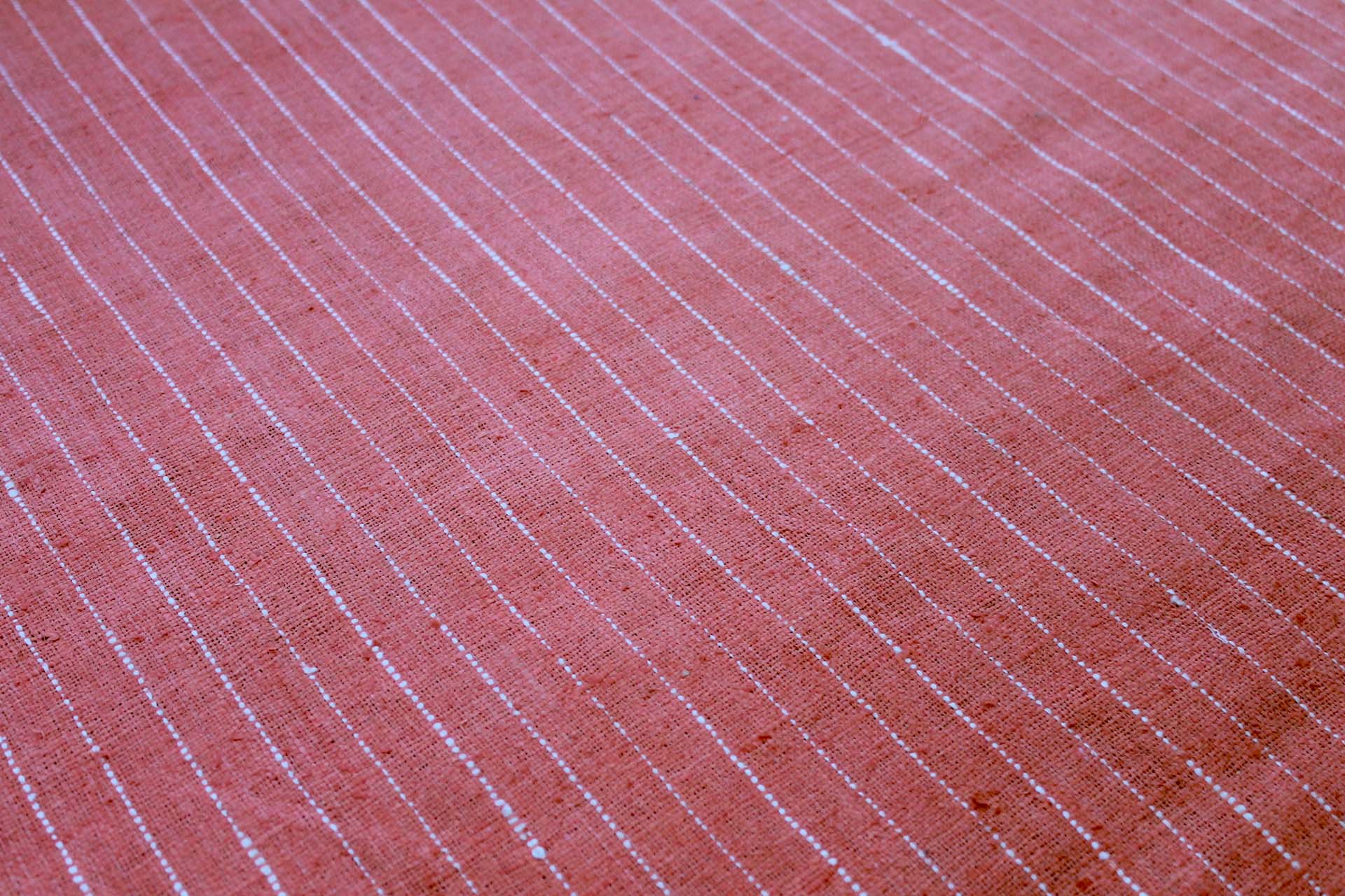 Pinstripe Silk Matka - Pale Tangerine fabric, image 2 of 5