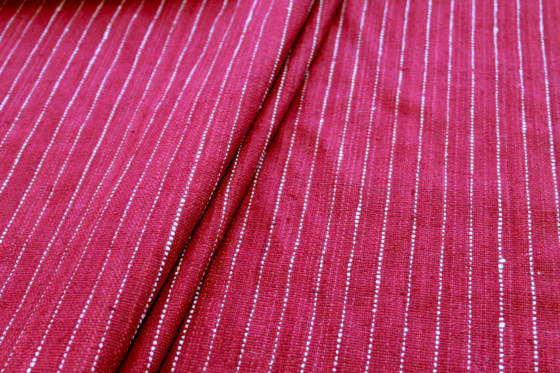 Pinstripe Silk Matka - Wine fabric, image 4 of 6